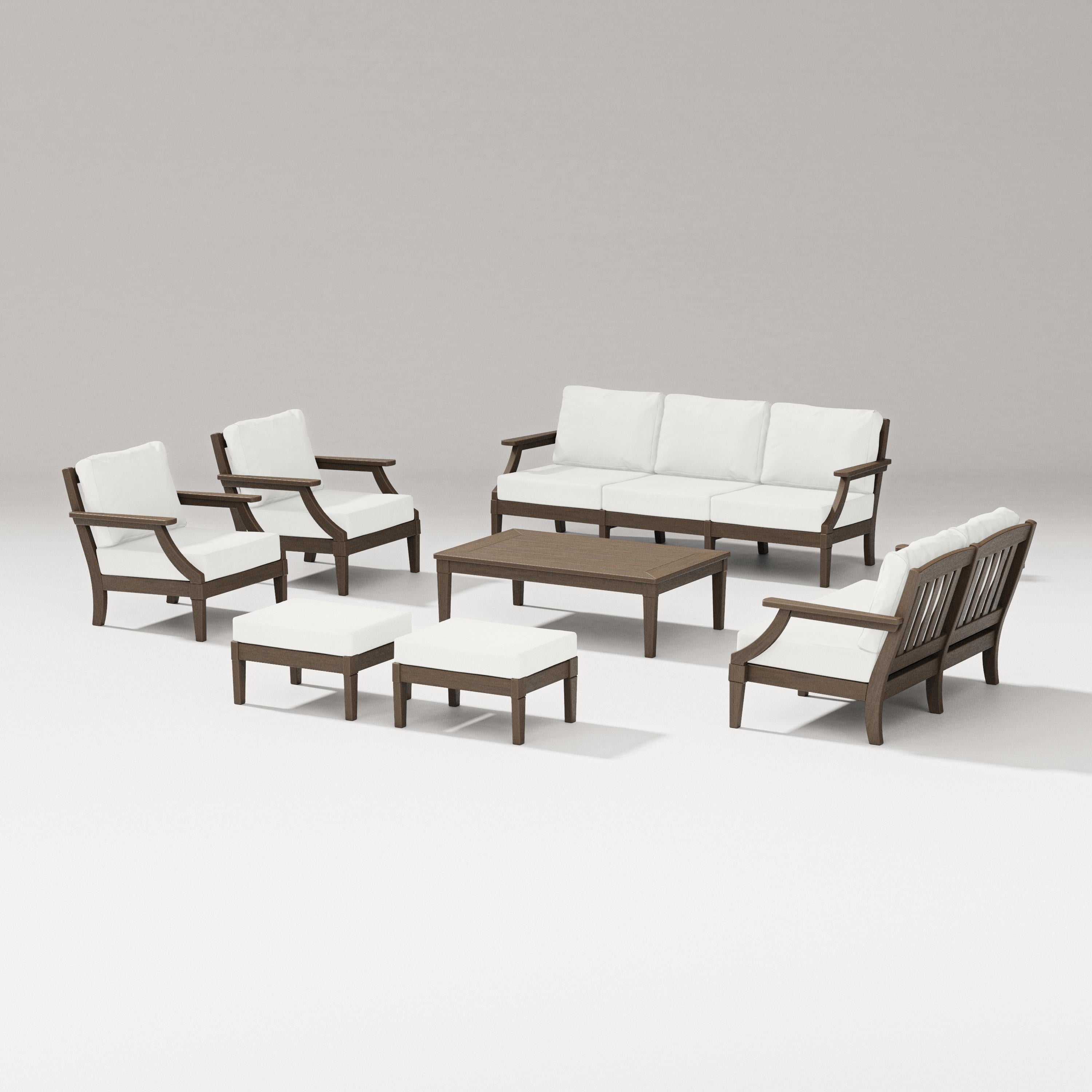 PW Designer Series Estate 7-Piece Lounge Sofa Set in Kona / Natural Linen