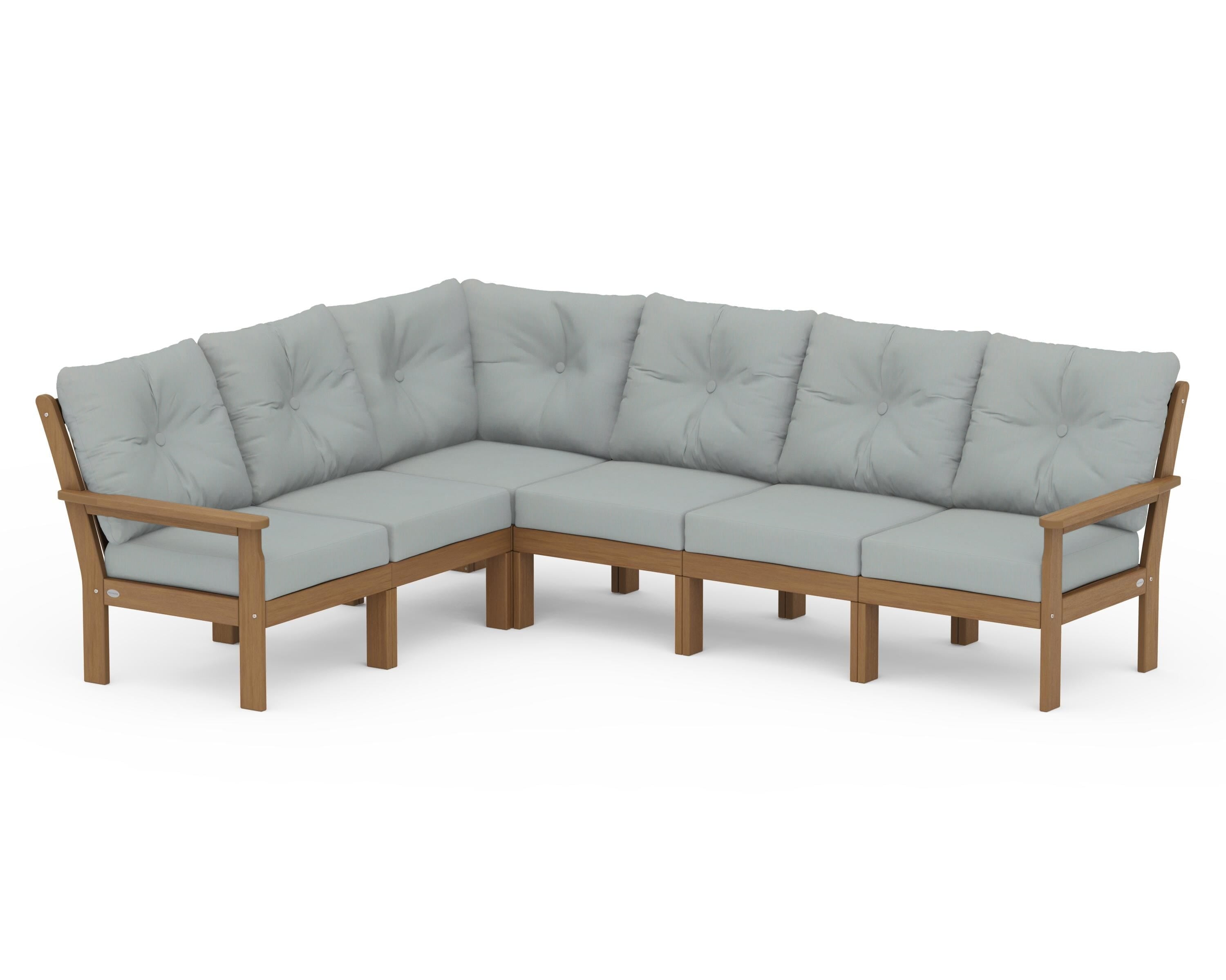 POLYWOOD Vineyard 6-Piece Sectional in Natural / Spa