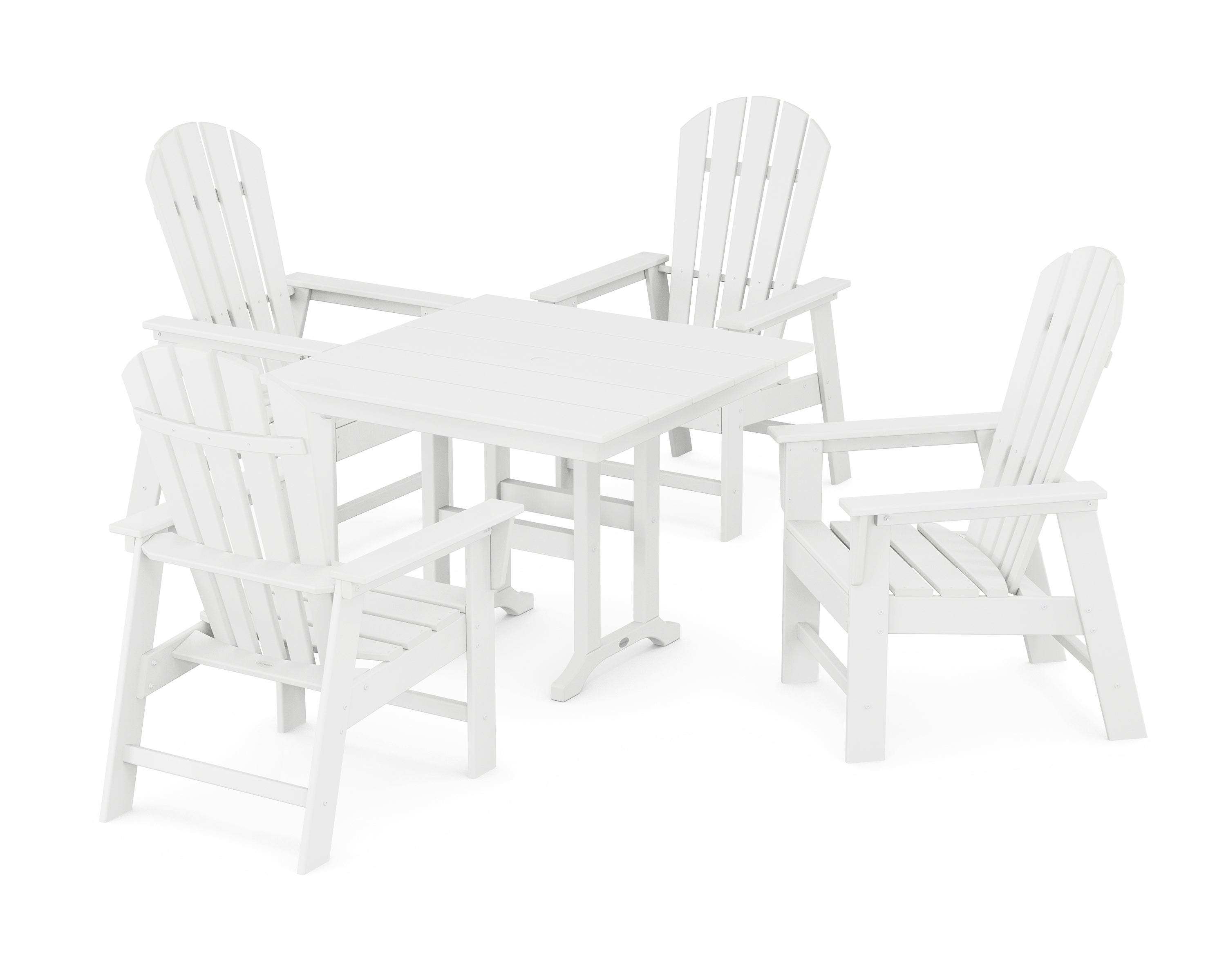 POLYWOOD® South Beach 5-Piece Farmhouse Dining Set in White