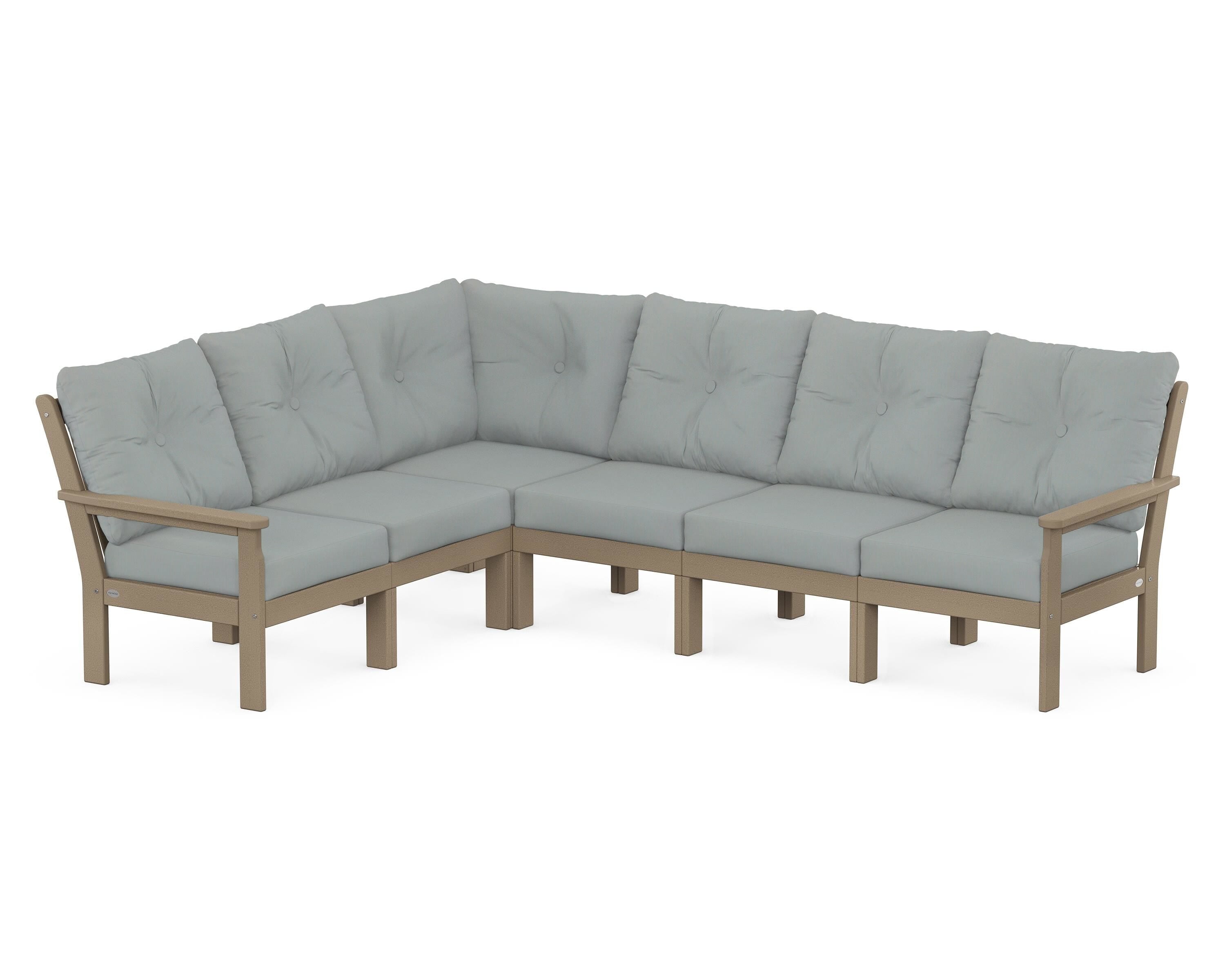POLYWOOD Vineyard 6-Piece Sectional in Vintage Sahara / Spa