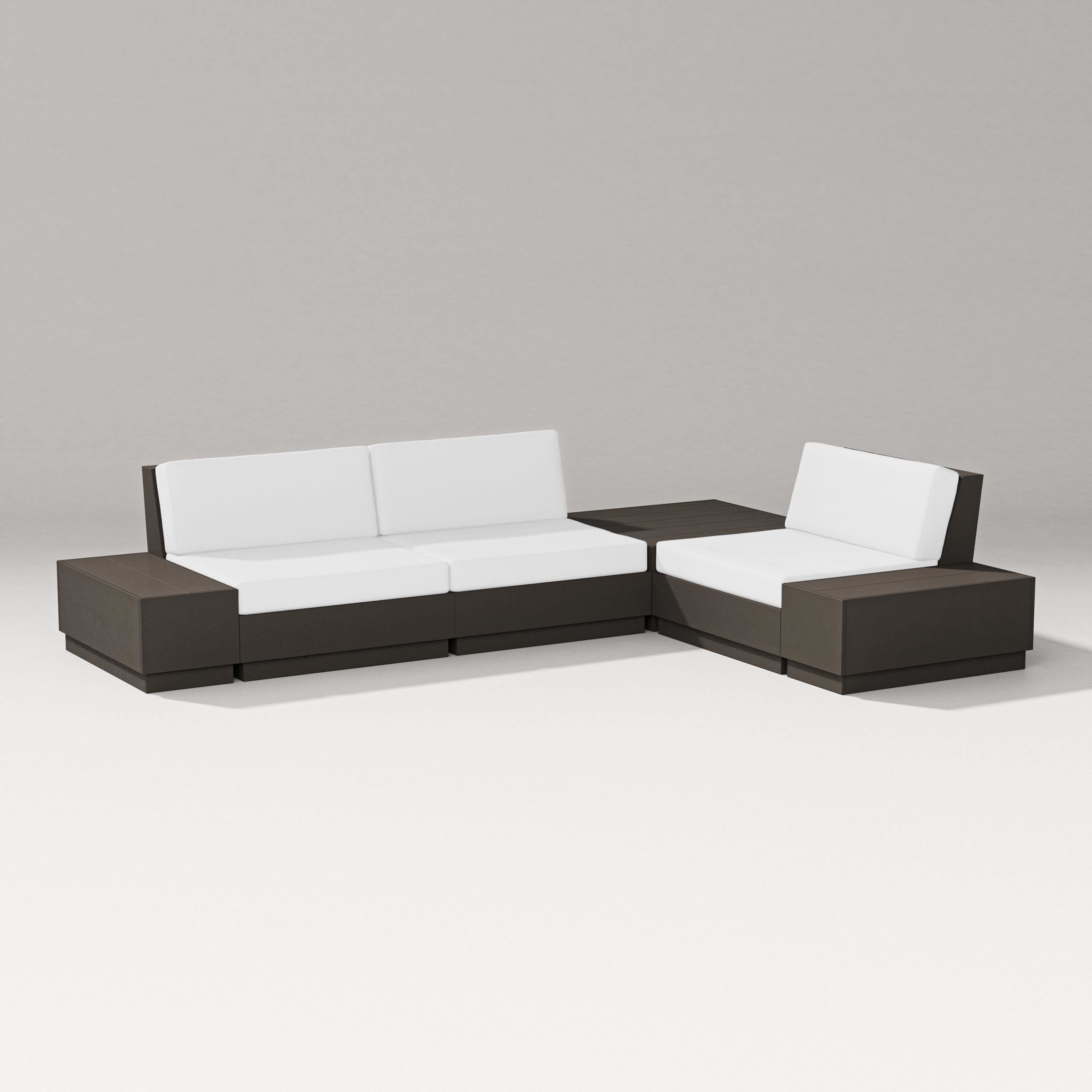 PW Designer Series Elevate 6-Piece Corner Sectional in Vintage Coffee / Natural