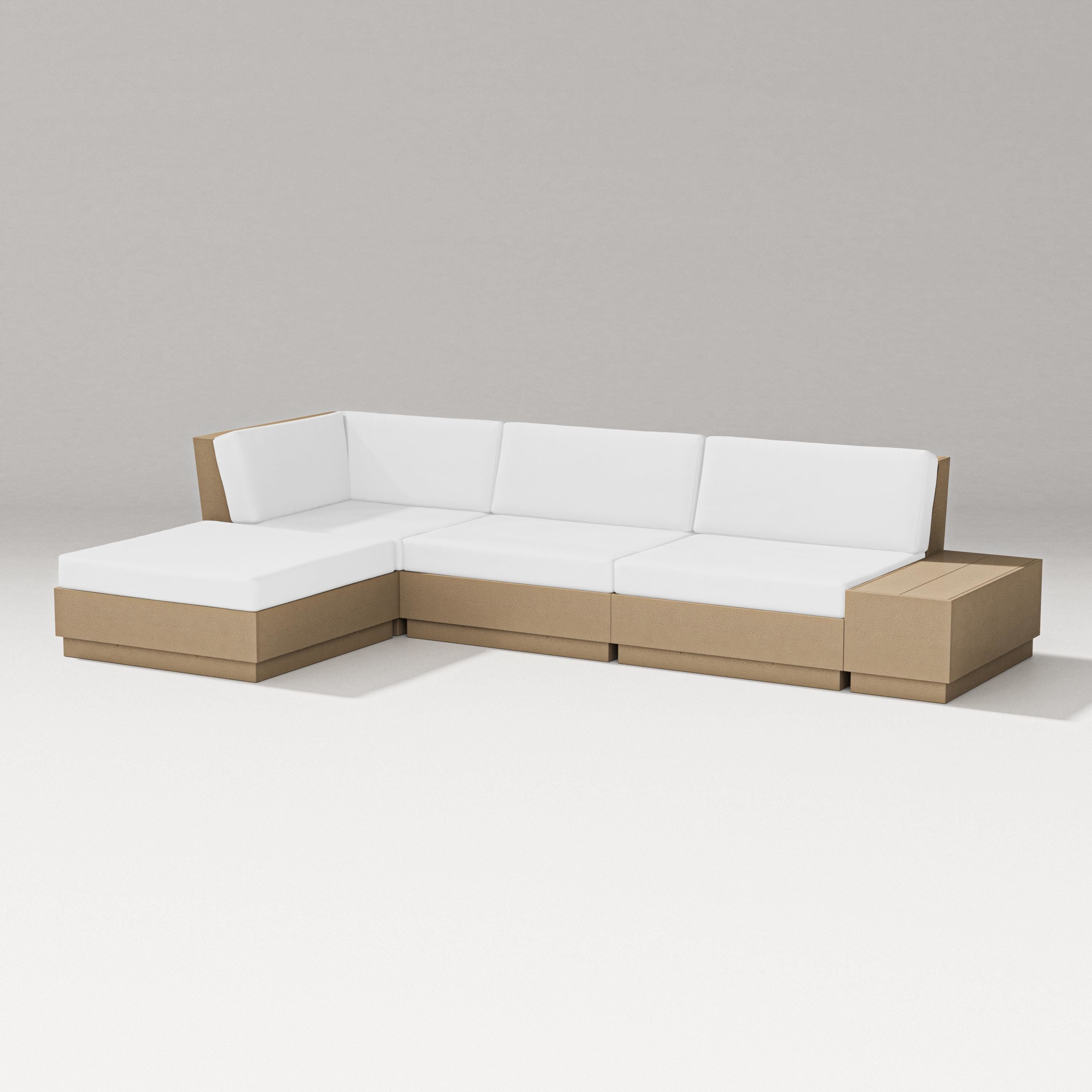 PW Designer Series Elevate Chaise Sectional in Vintage Sahara / Natural