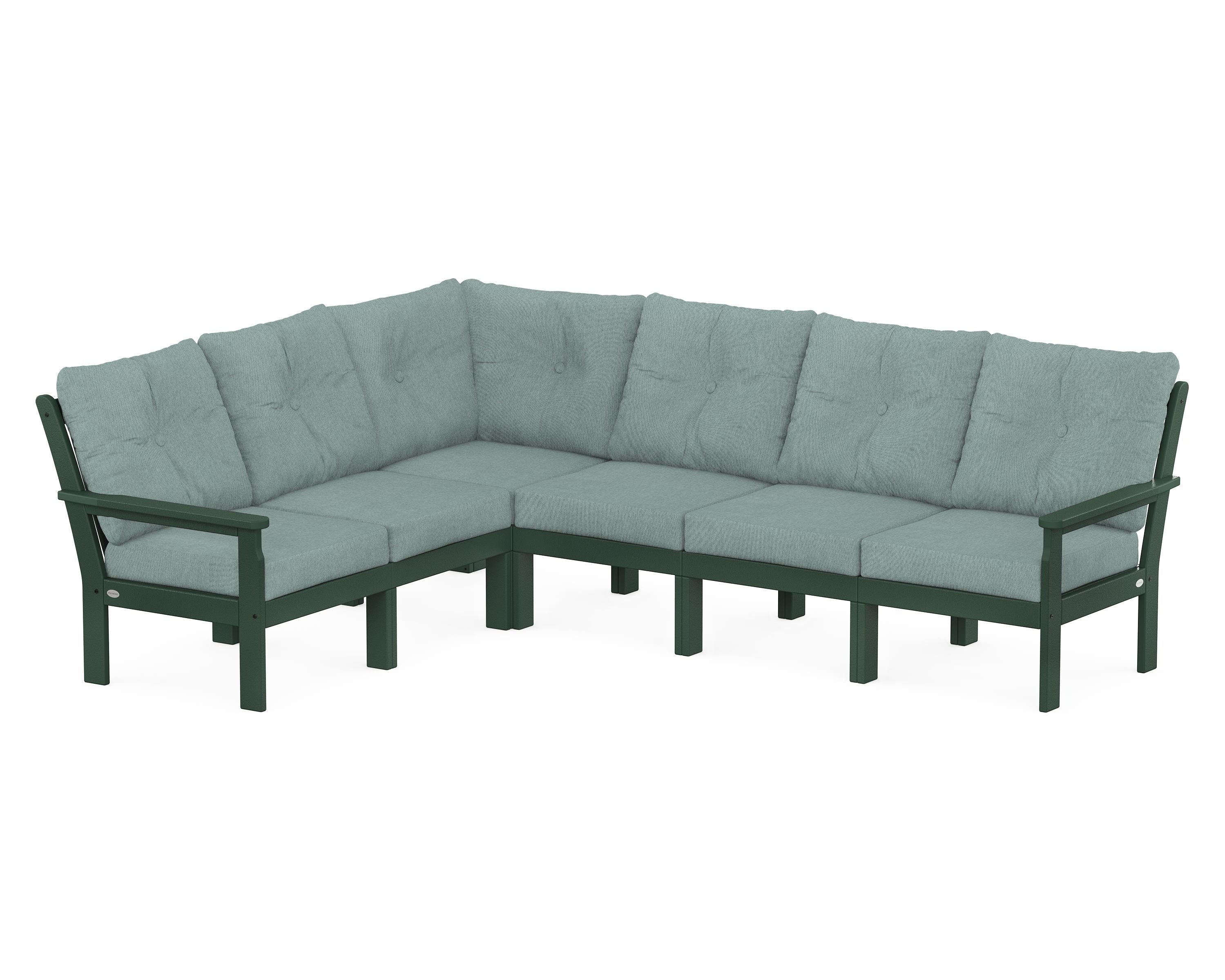 POLYWOOD Vineyard 6-Piece Sectional in Green / Glacier Spa
