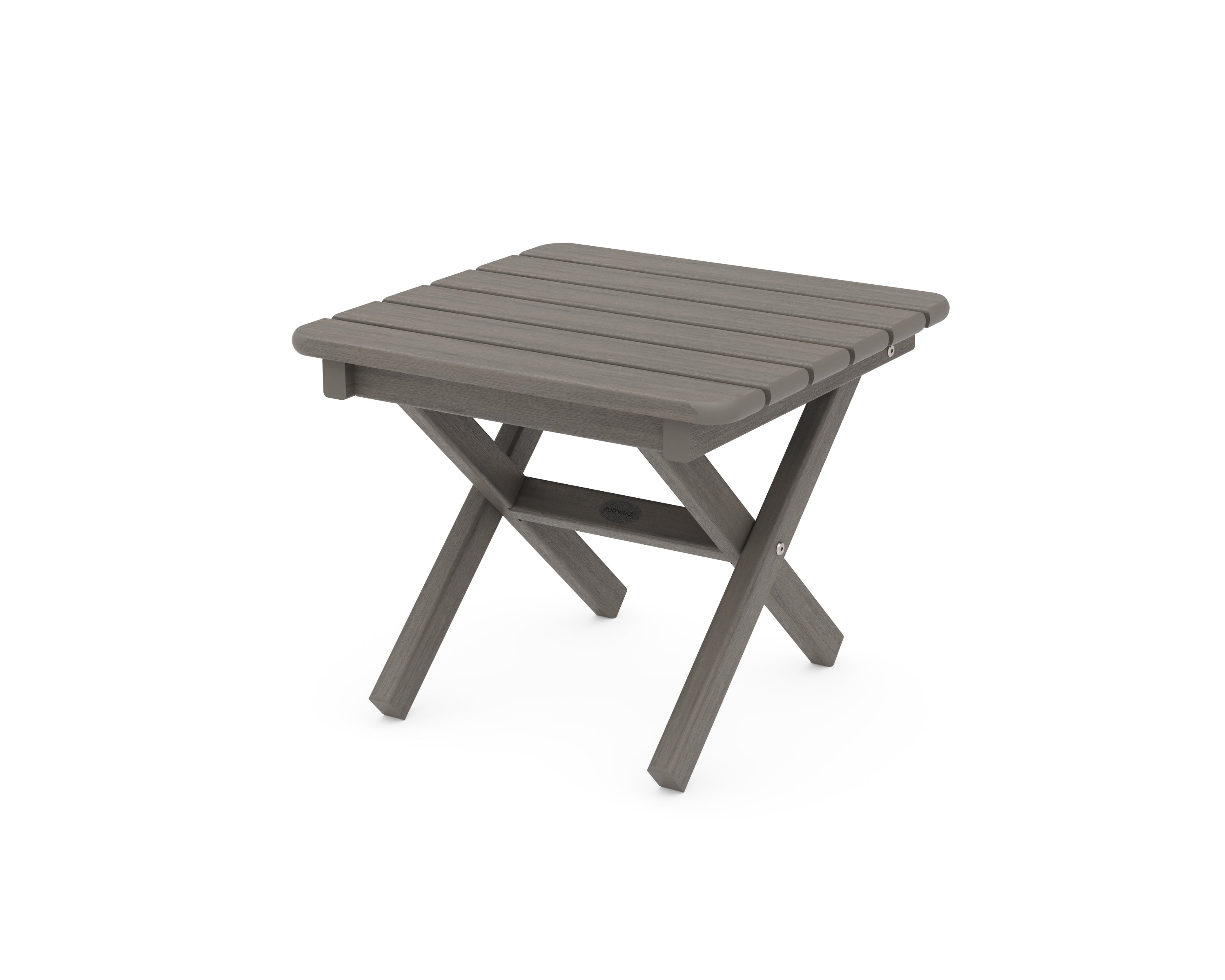 POLYWOOD Square 18" Folding Side Table in Driftwood