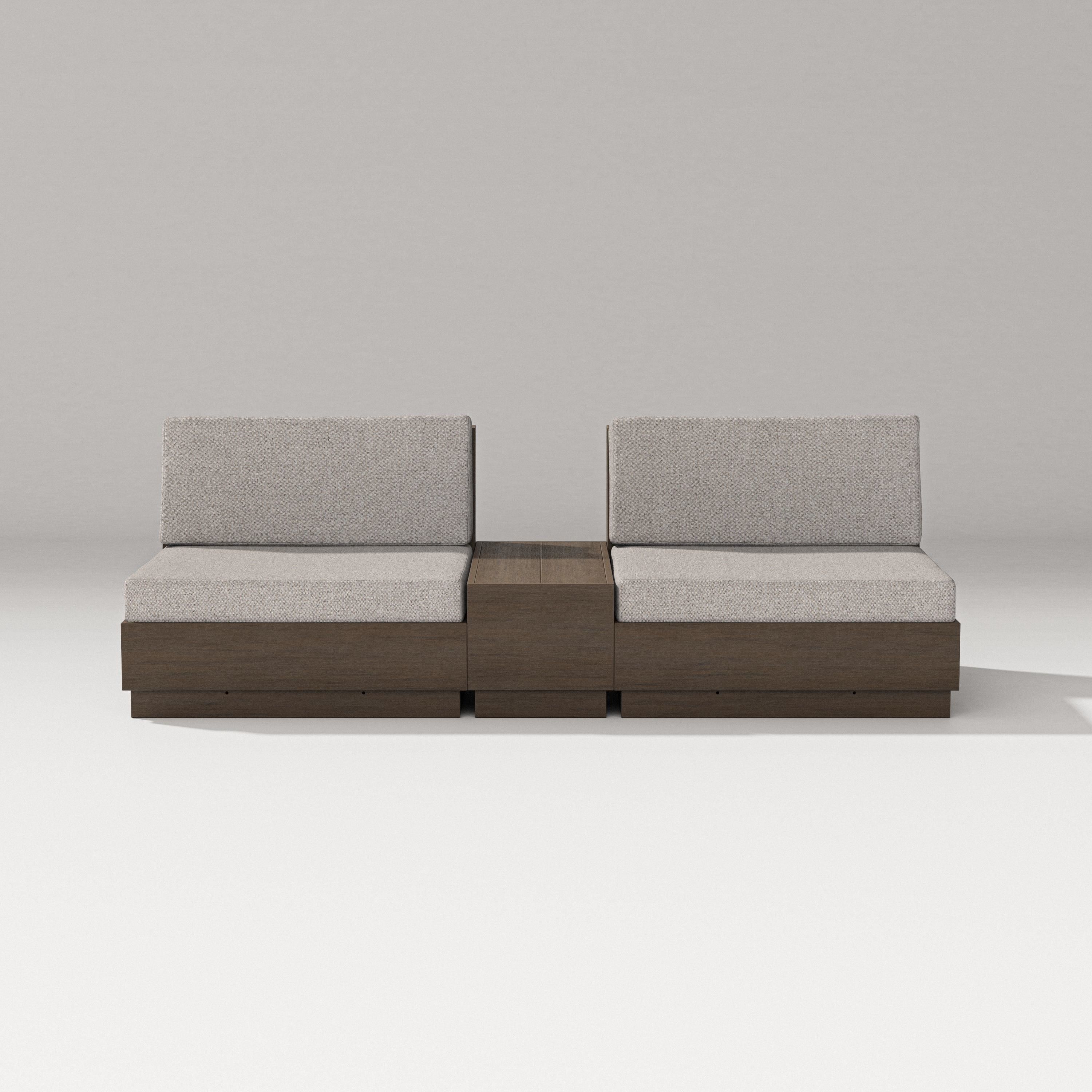 PW Designer Series Elevate Lounge Chair Set in Kona / Weathered Tweed