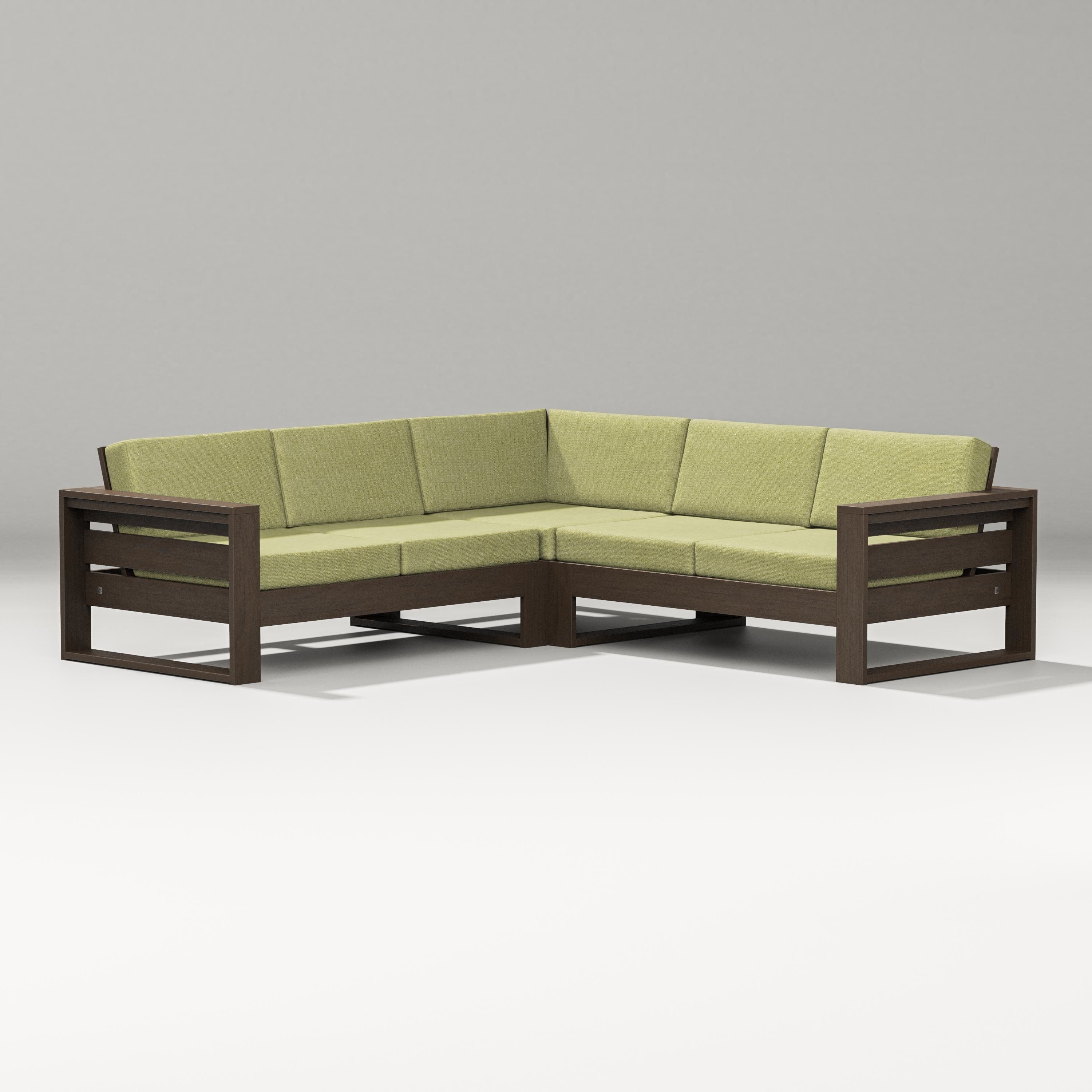 PW Designer Series Latitude Corner Sectional in Kona / Chartreuse Boucle