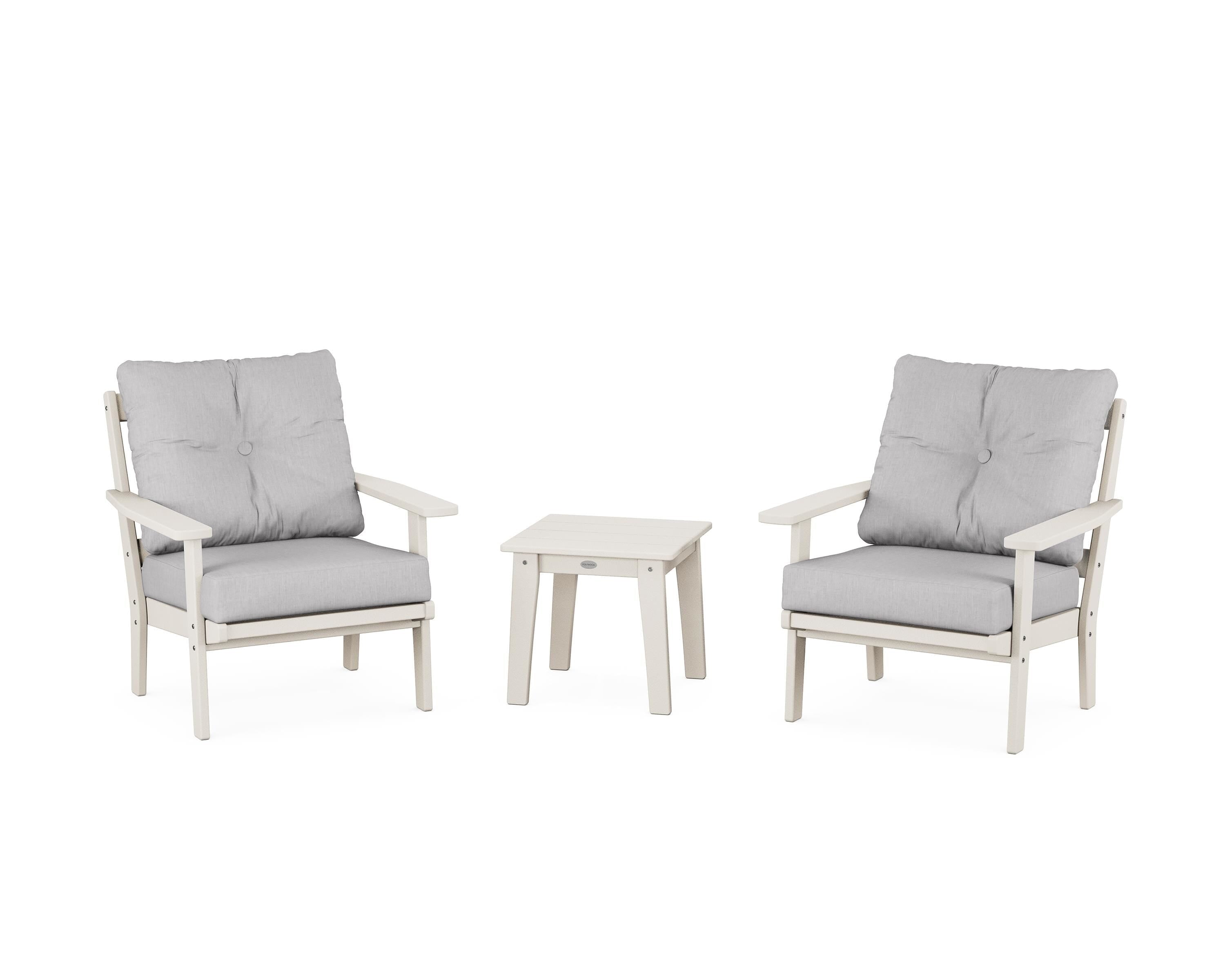 POLYWOOD Oxford 3-Piece Deep Seating Set in Sand / Granite
