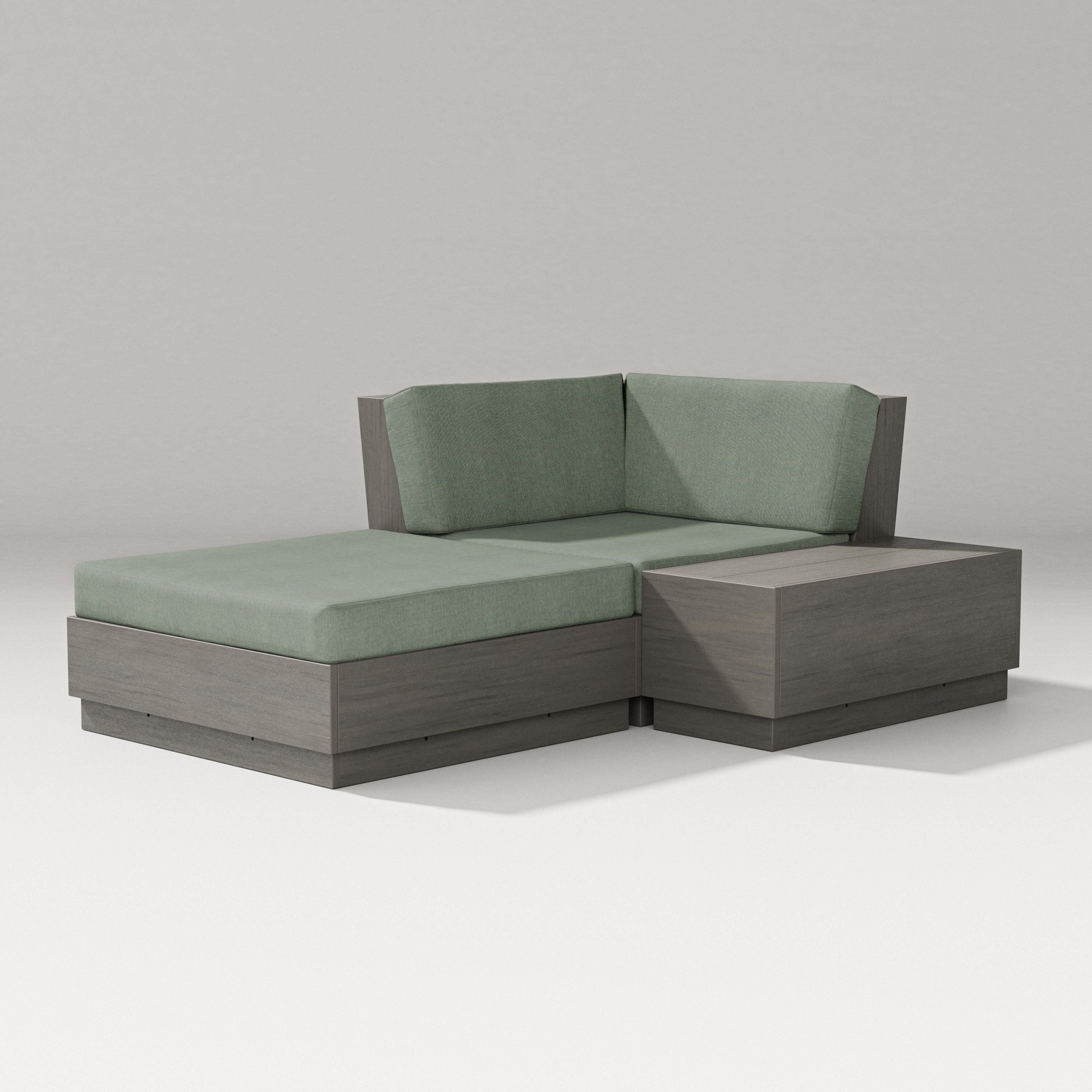 PW Designer Series Elevate Corner Chaise in Driftwood / Cast Sage