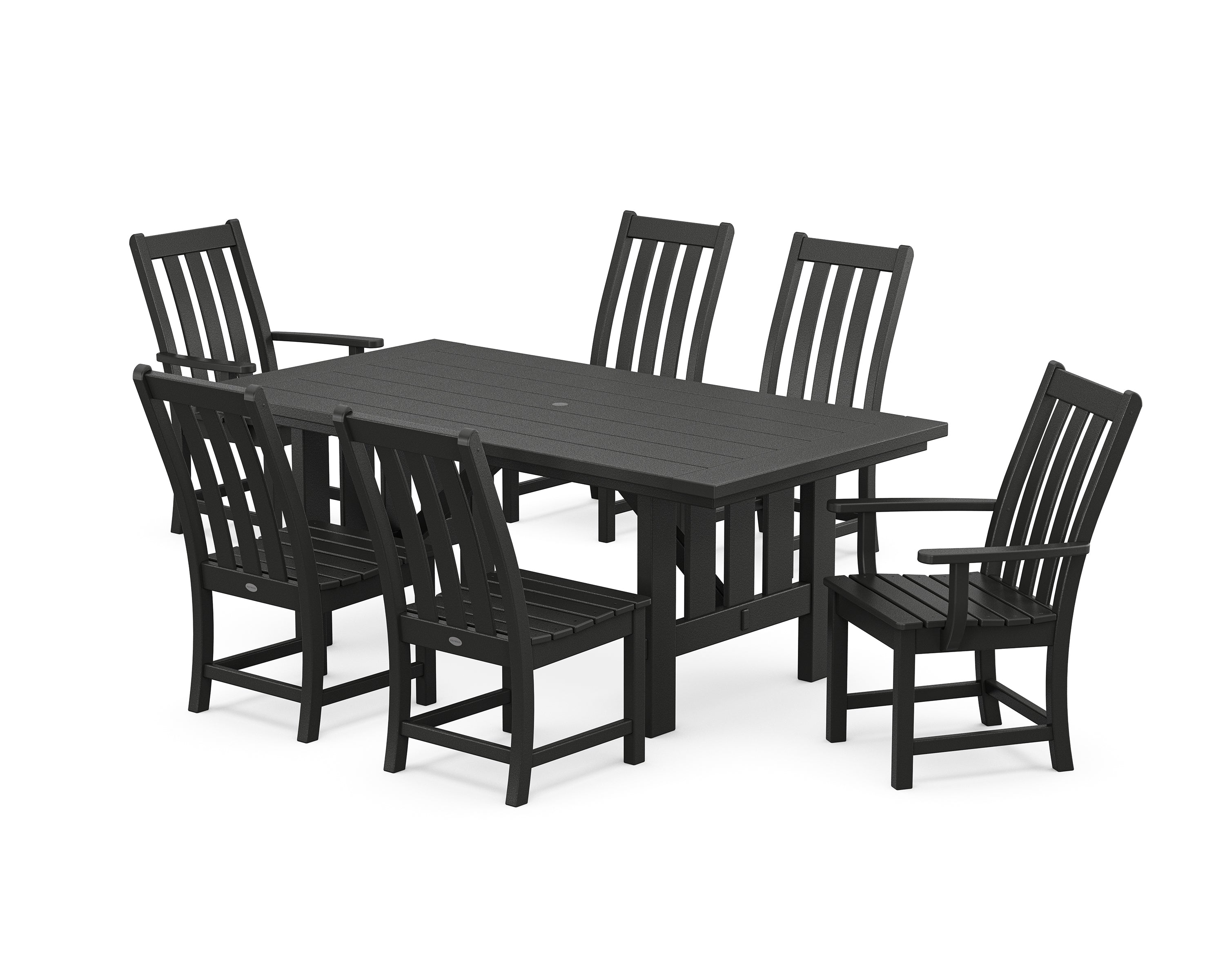 POLYWOOD® Vineyard 7-Piece Dining Set with Mission Table in Black