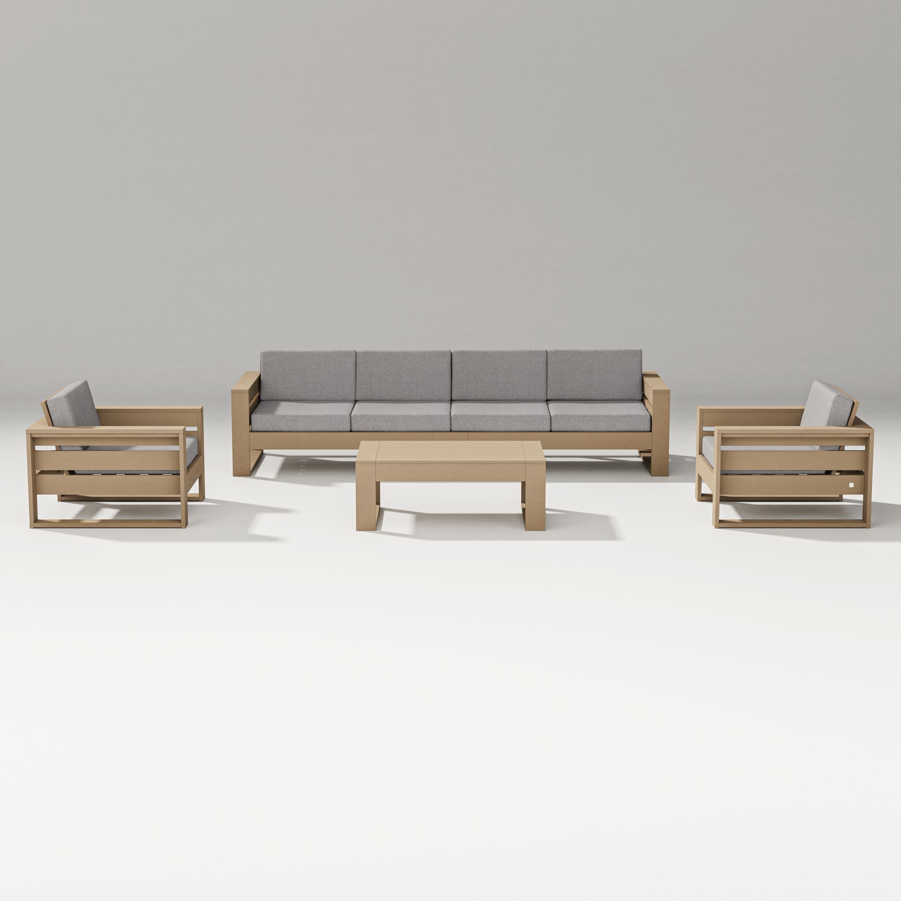 PW Designer Series Latitude 5-Piece Lounge Sofa Set in Vintage Sahara / Grey Mist
