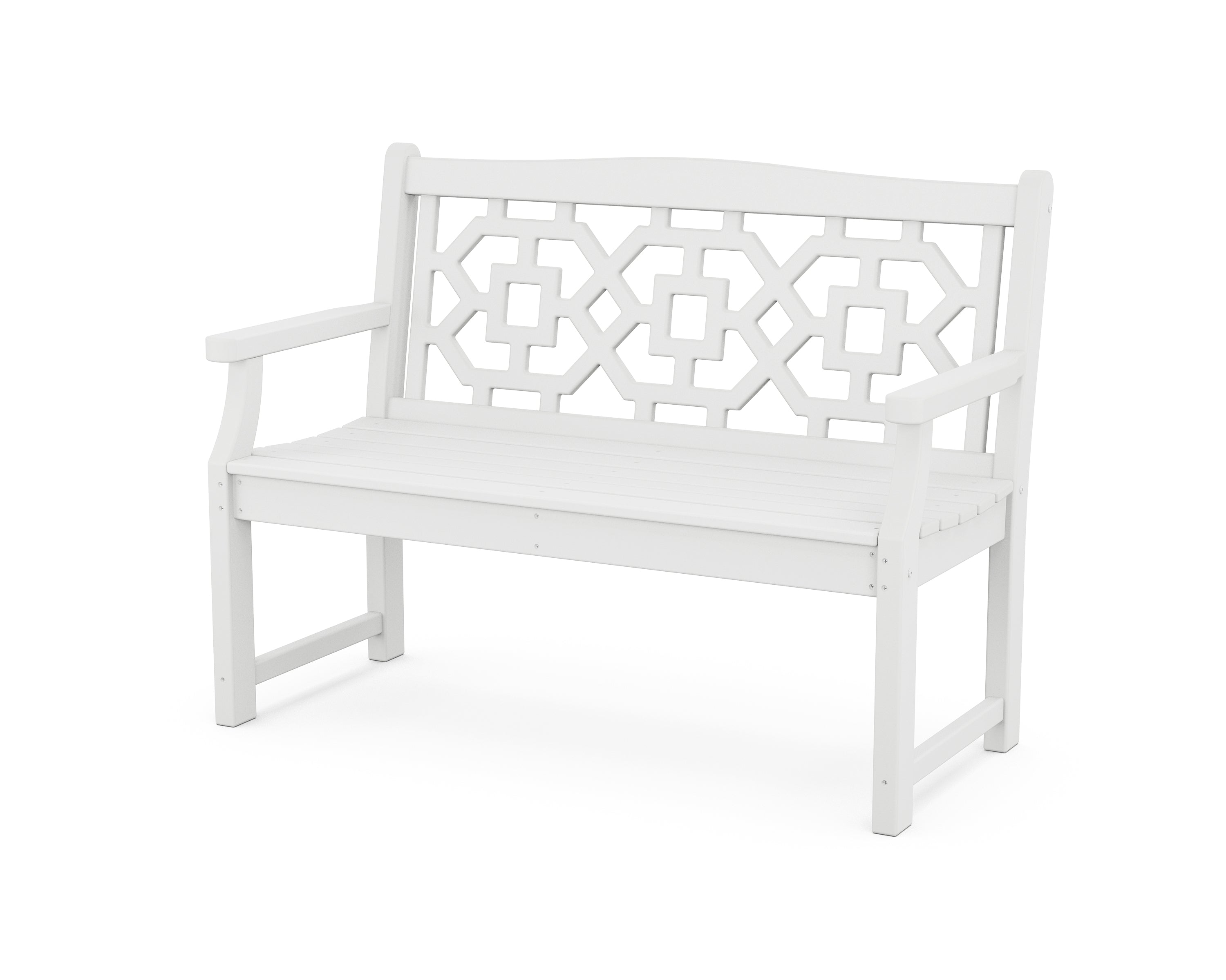 Martha Stewart by POLYWOOD® Chinoiserie 48” Garden Bench in White