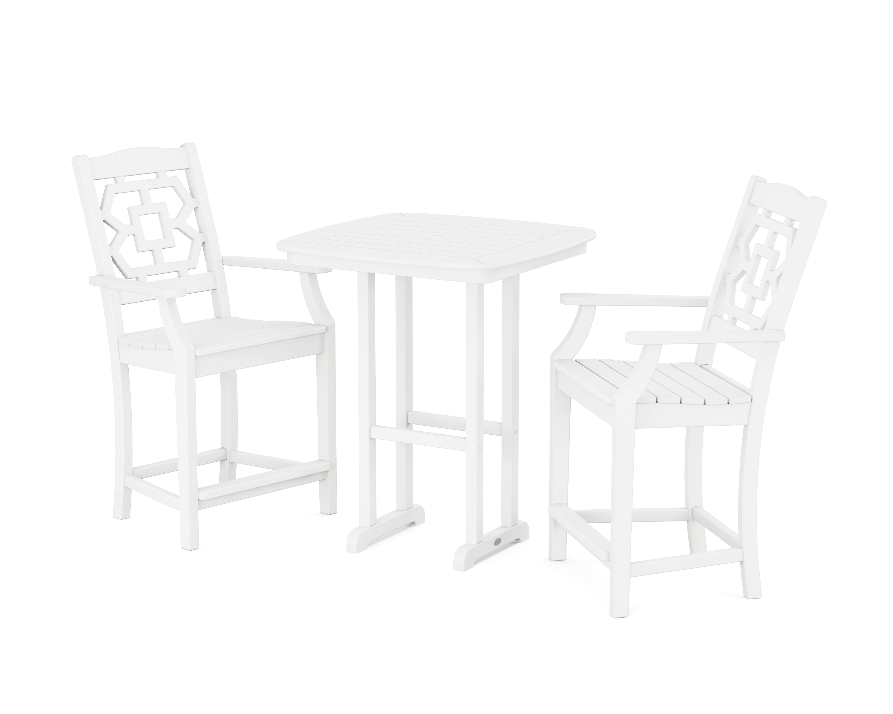 Martha Stewart by POLYWOOD® Chinoiserie 3-Piece Counter Set in White