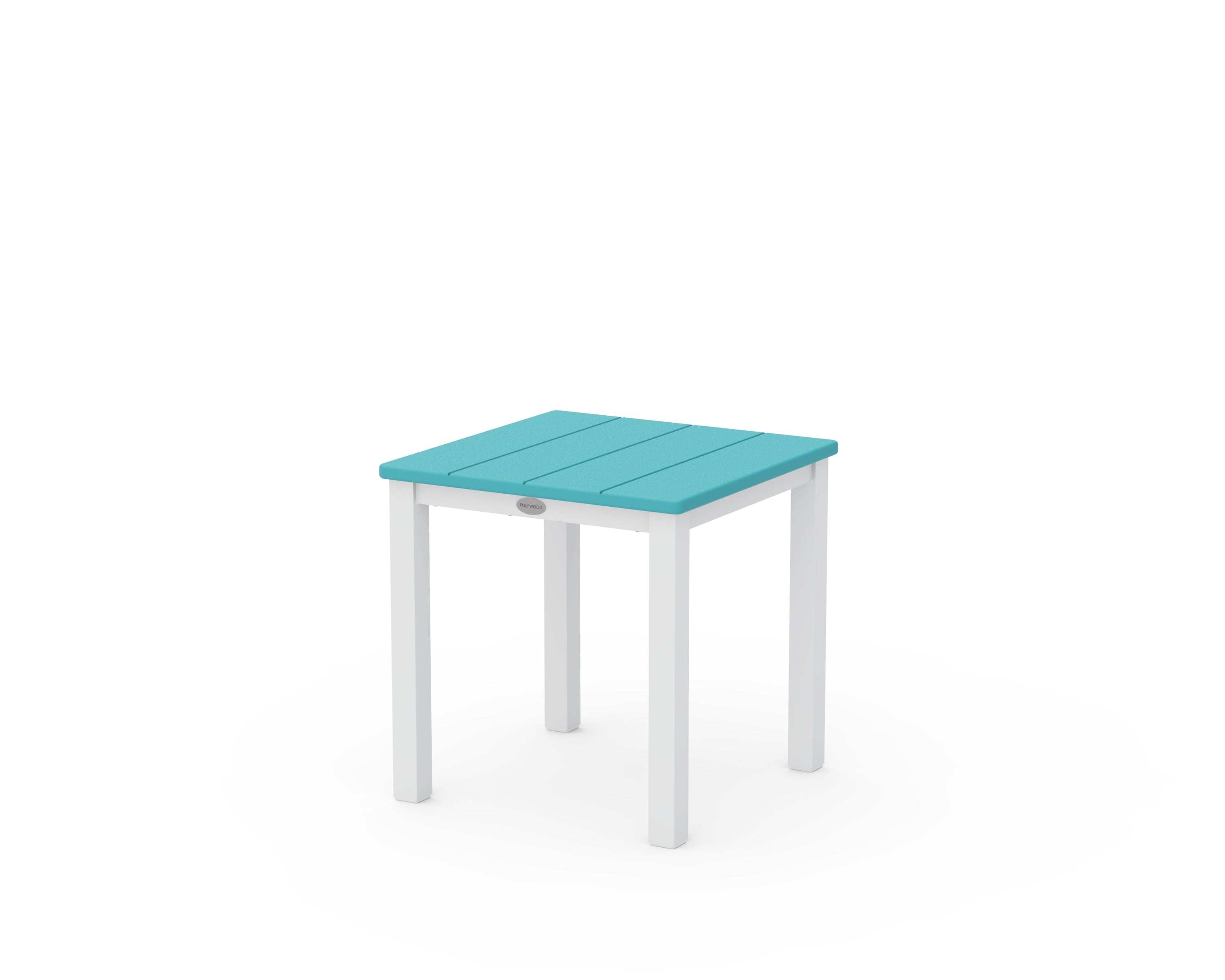 POLYWOOD Main Street 18" Side Table in White / Aruba