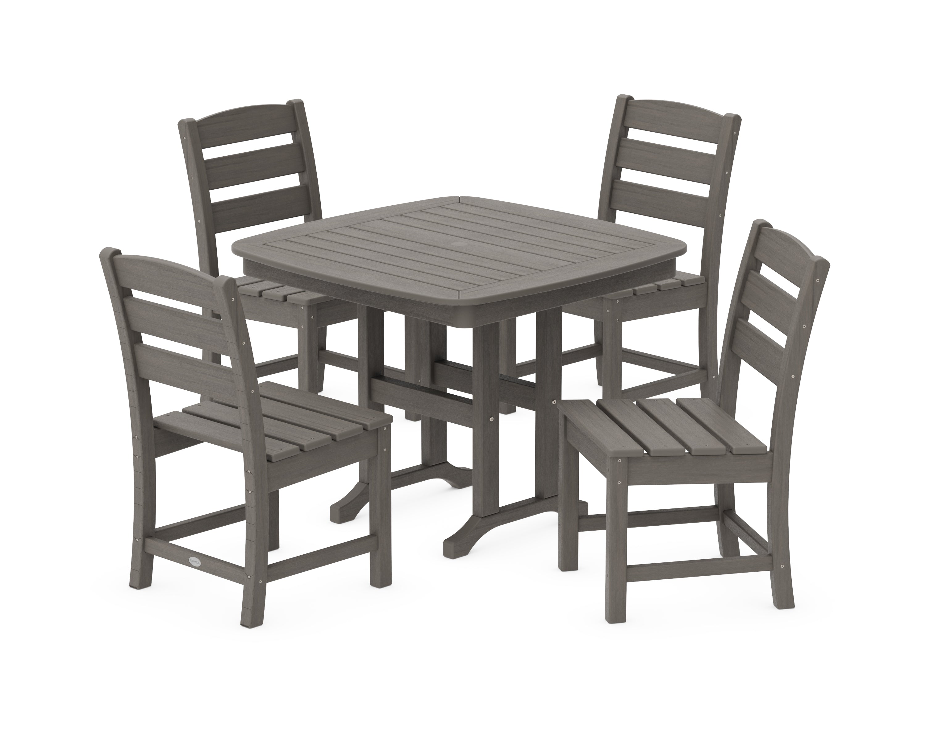 POLYWOOD Lakeside 5-Piece Side Chair Dining Set in Driftwood