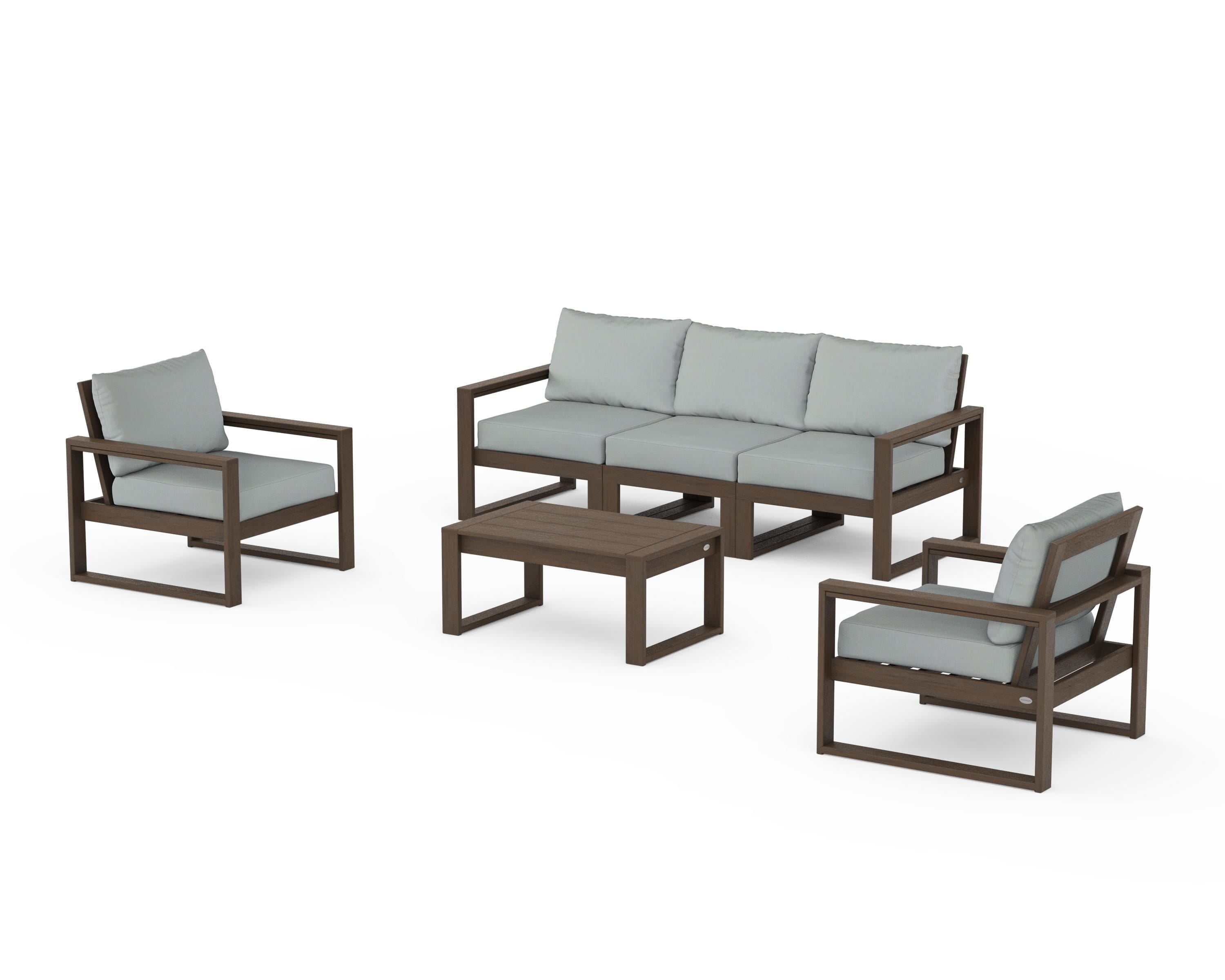 POLYWOOD EDGE Sectional 4-Piece Deep Seating Set with Sofa in Kona / Spa