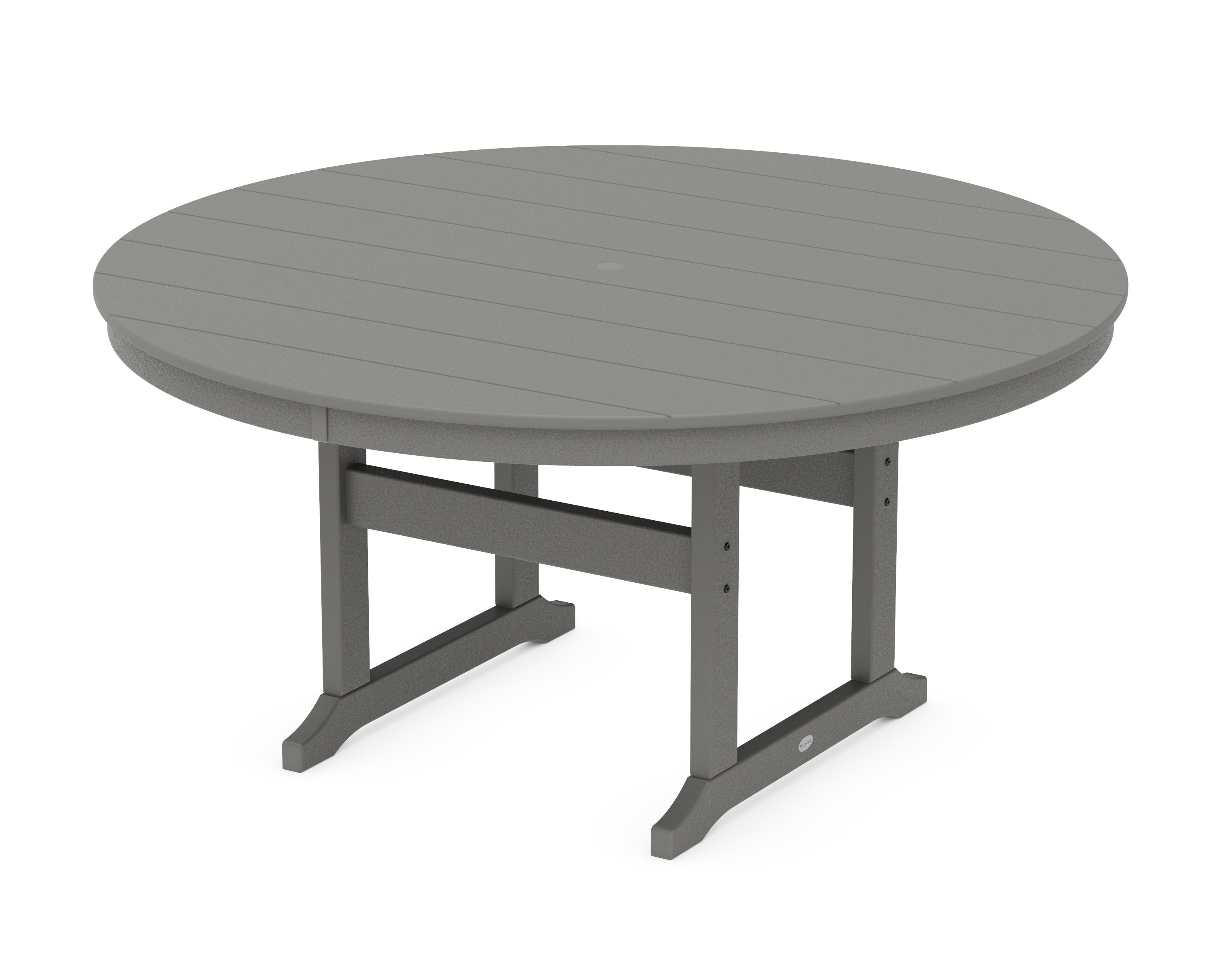POLYWOOD 60” Round Farmhouse Dining Table in Slate Grey