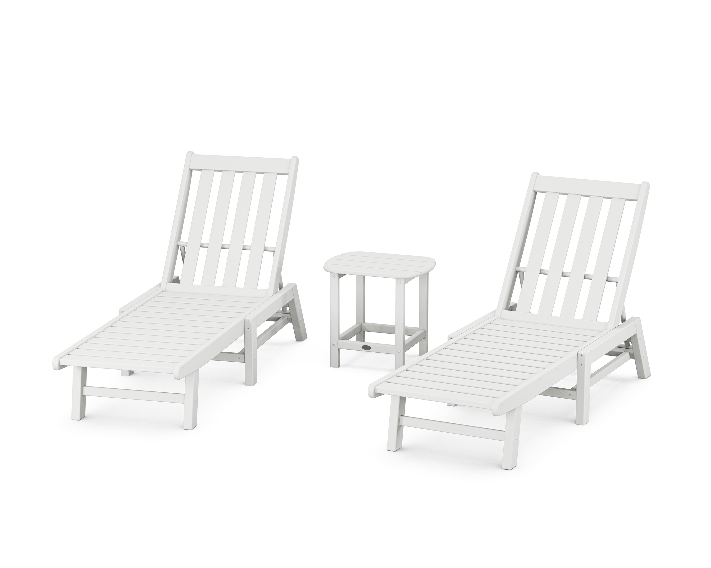 POLYWOOD Vineyard 3-Piece Chaise Set in White