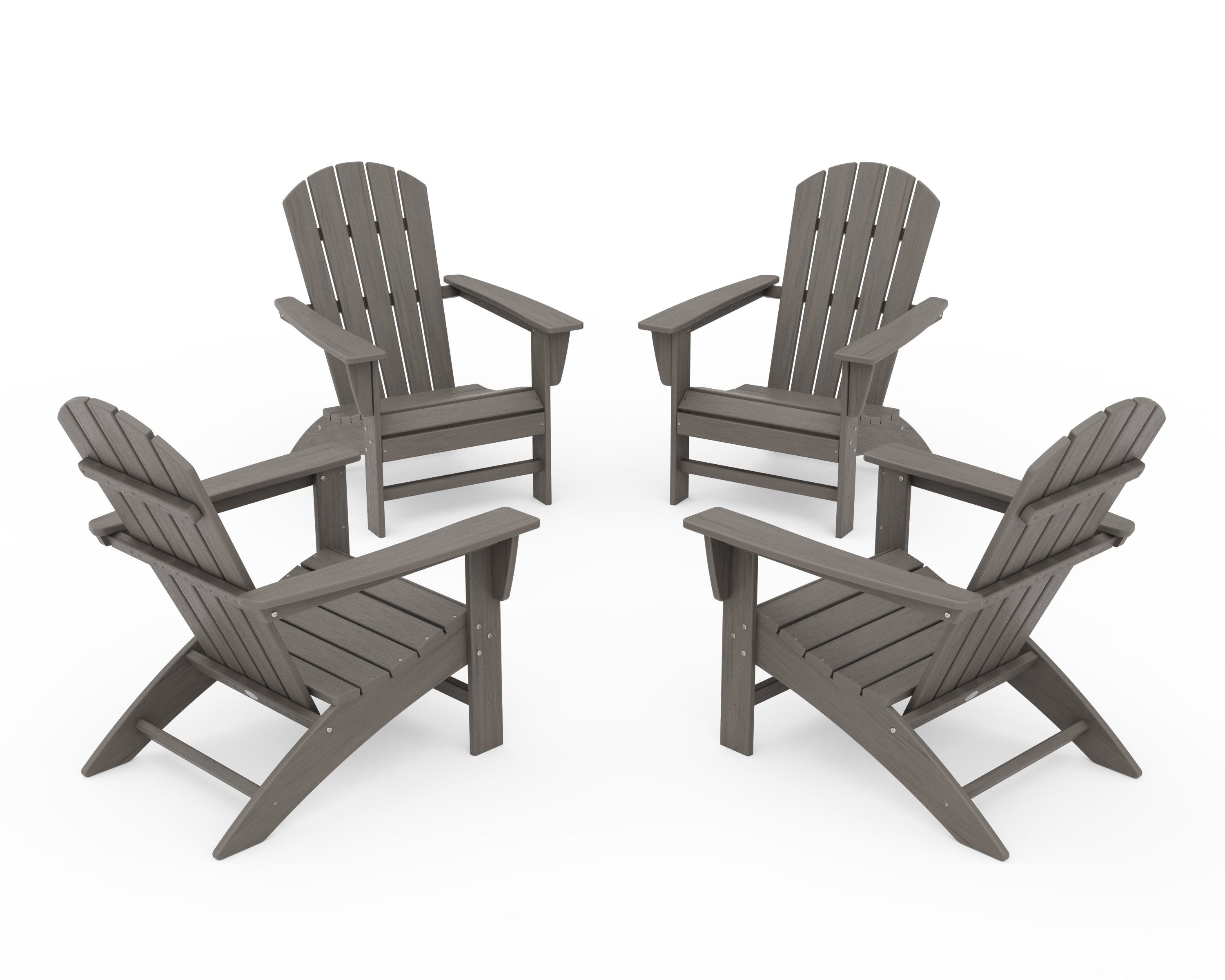 POLYWOOD Nautical 4-Piece Adirondack Conversation Set in Driftwood