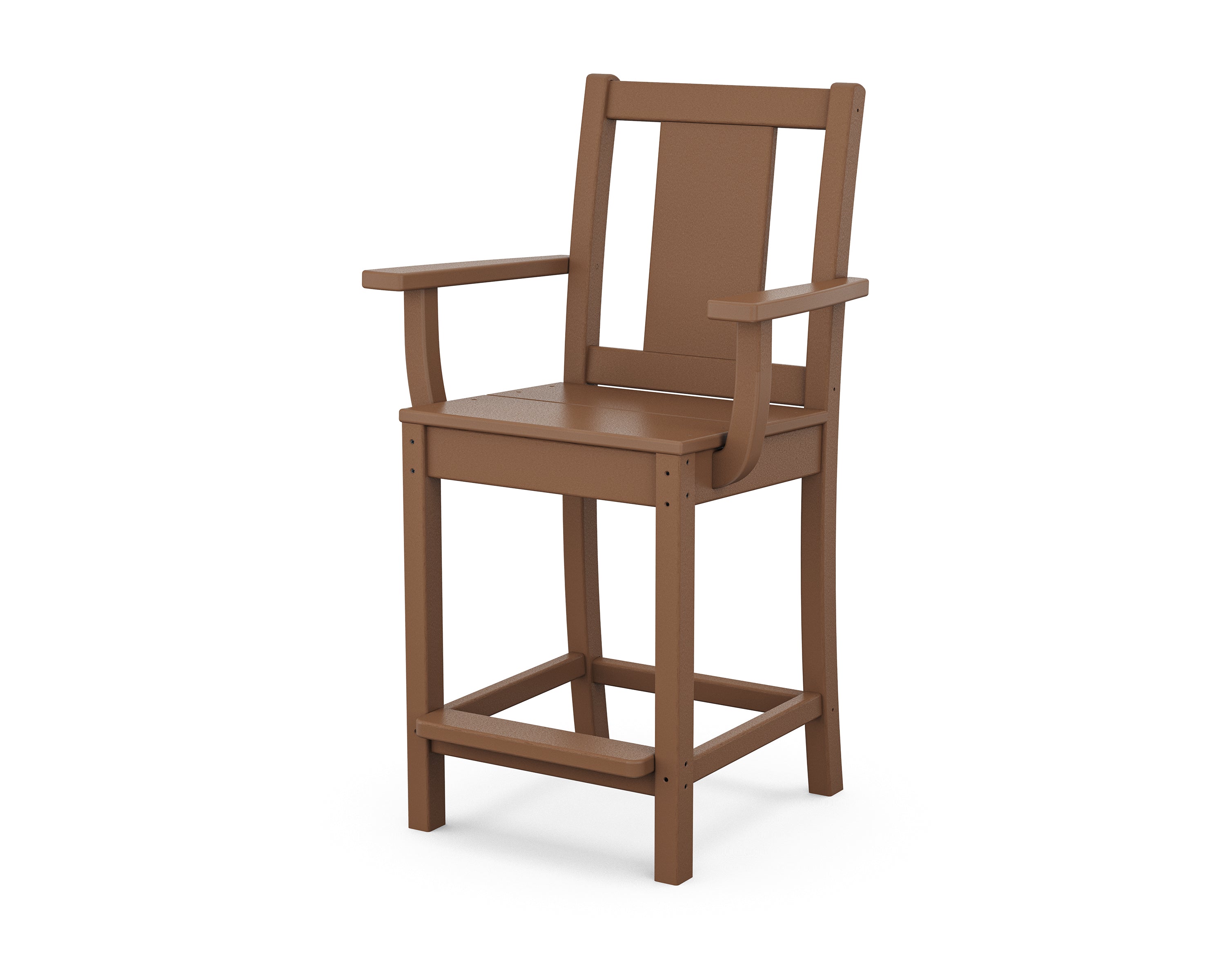 POLYWOOD Prairie Counter Arm Chair in Teak