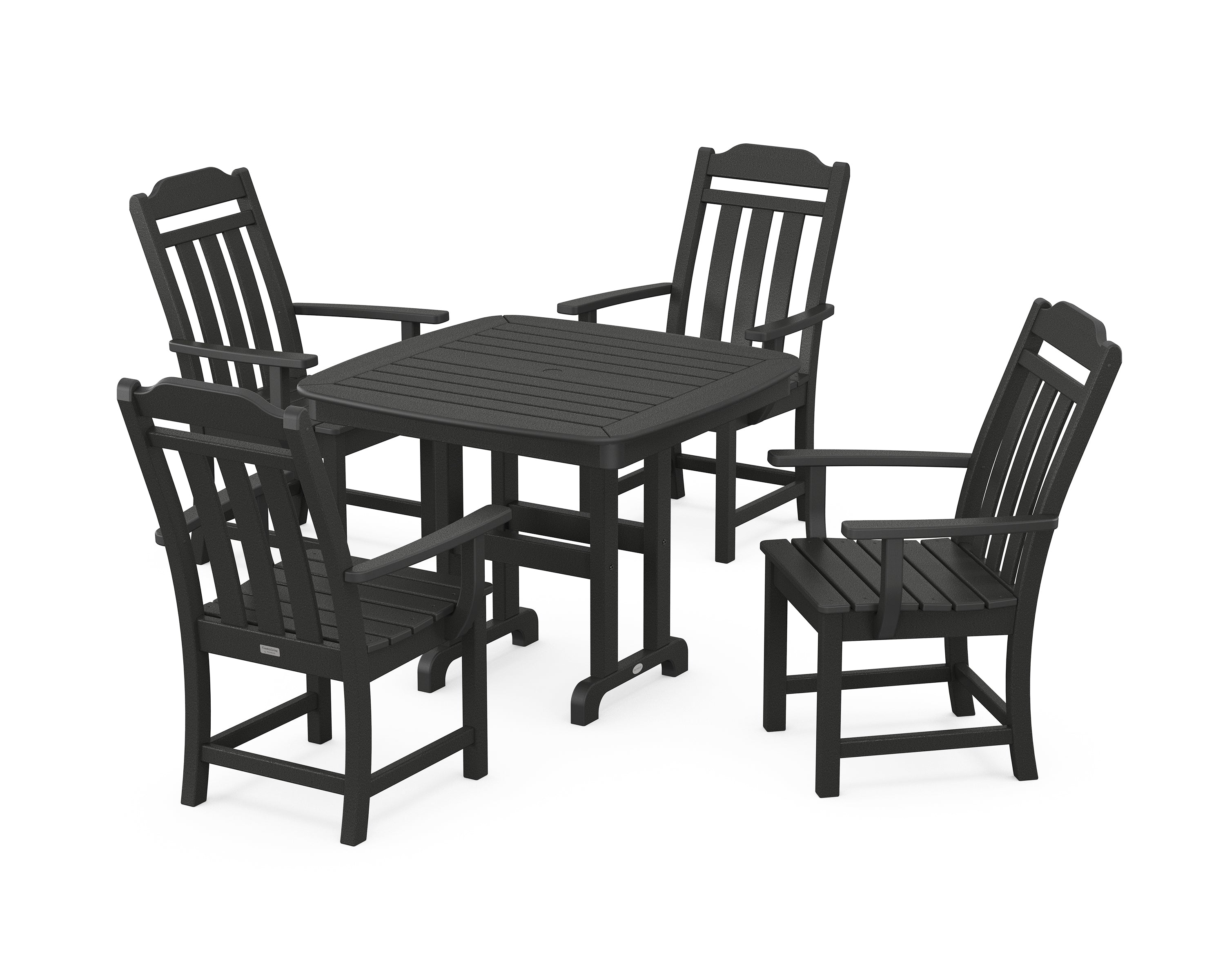 Polywood Country Living 5-Piece Dining Set in Black