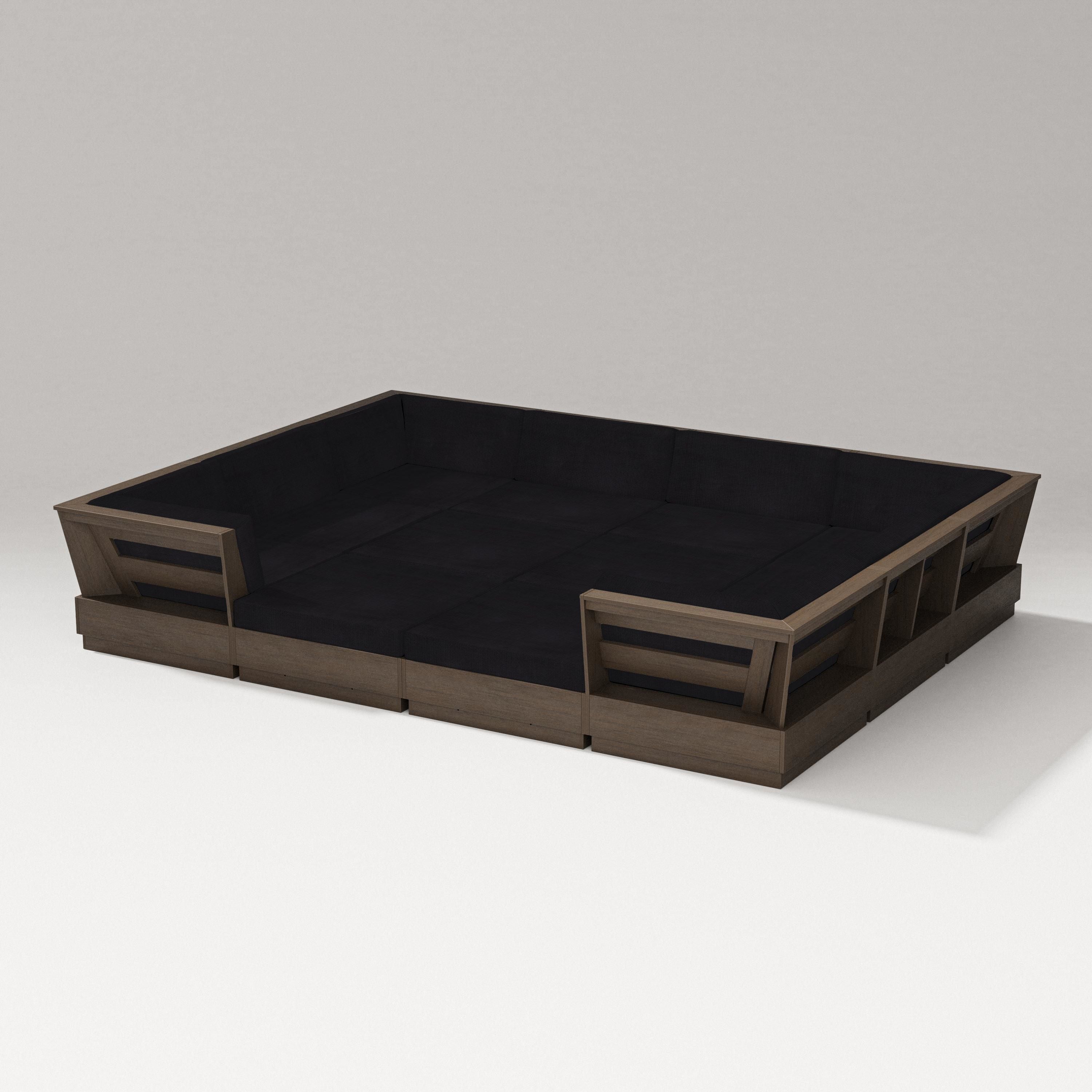 PW Designer Series Elevate 12-Piece Pit Sectional in Kona / Midnight Linen
