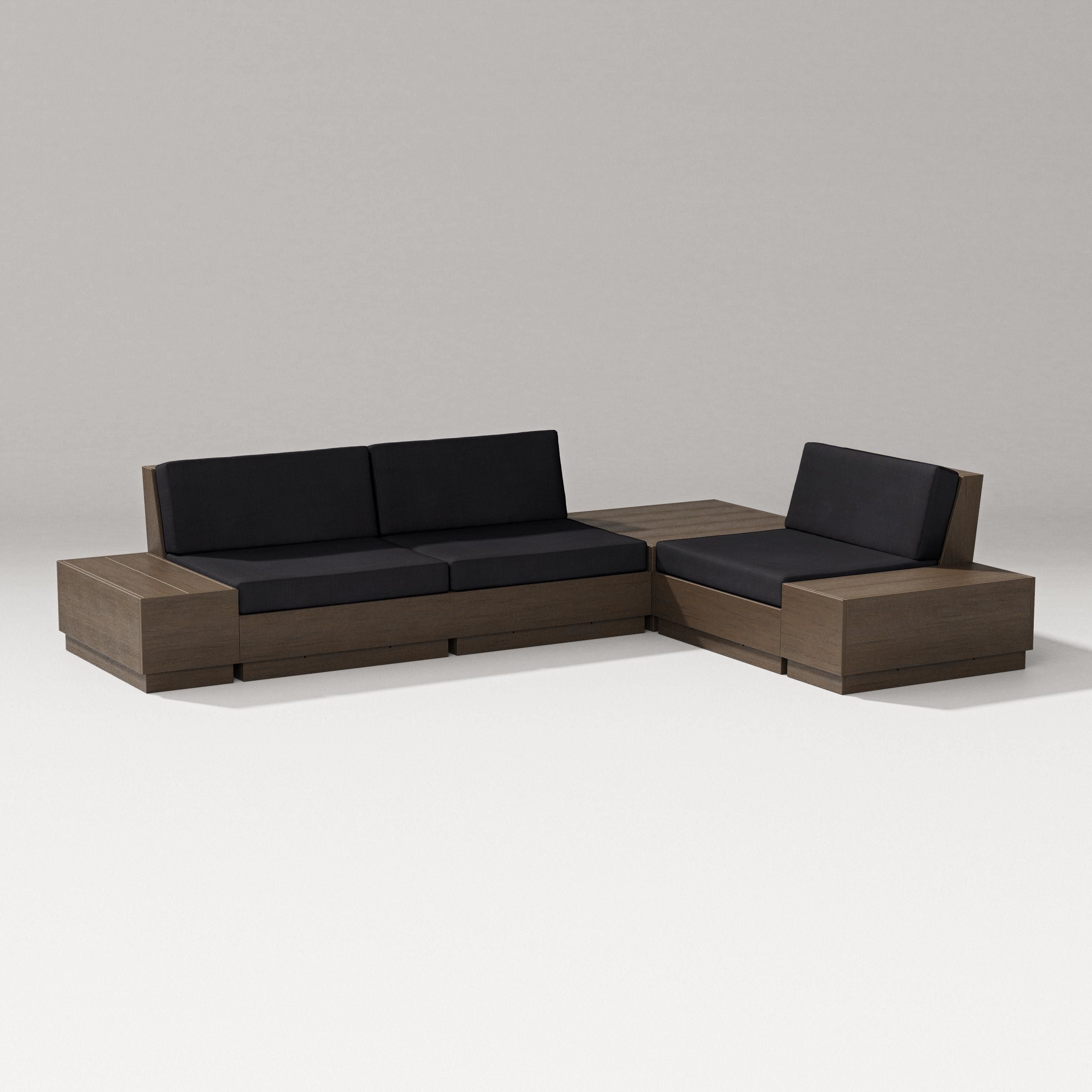 PW Designer Series Elevate 6-Piece Corner Sectional in Kona / Midnight Linen