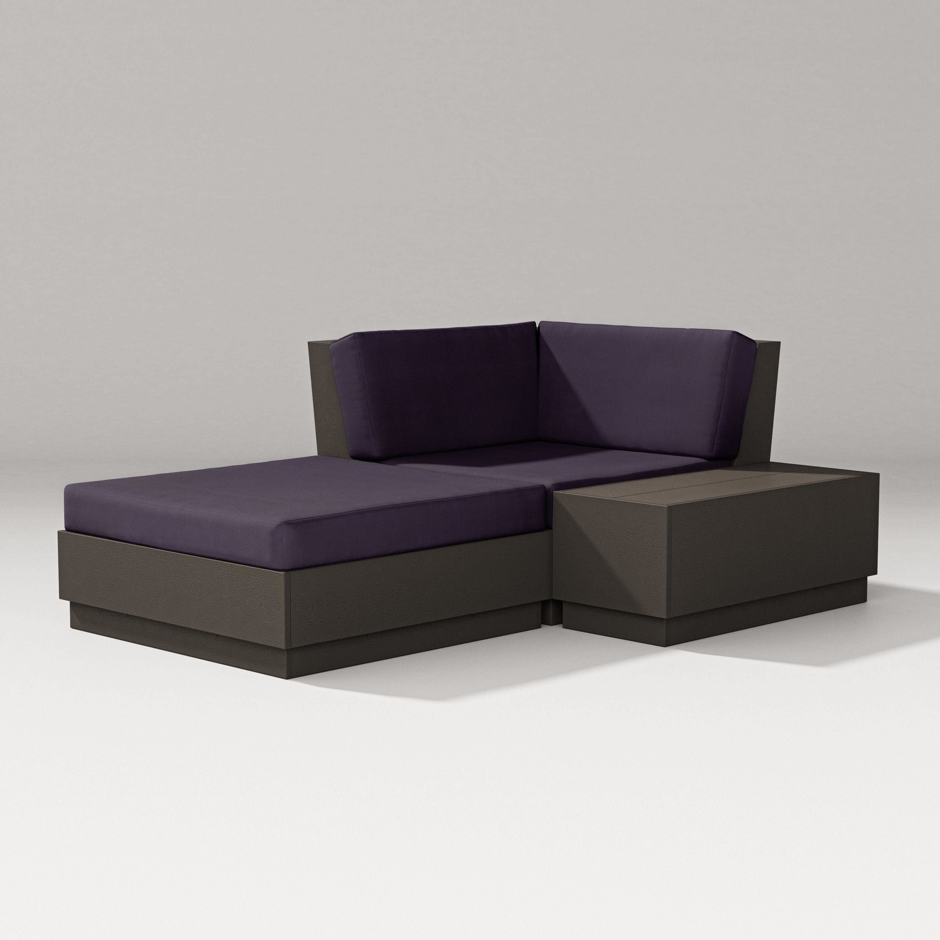 PW Designer Series Elevate Corner Chaise in Vintage Coffee / Navy Linen
