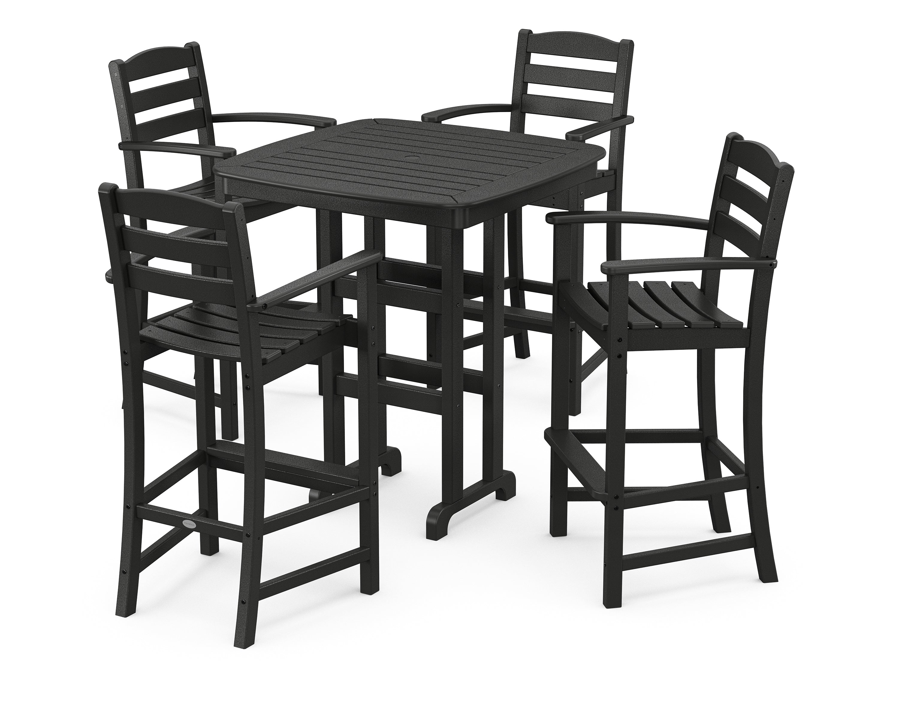 POLYWOOD La Casa Café 5-Piece Bar Set in Black