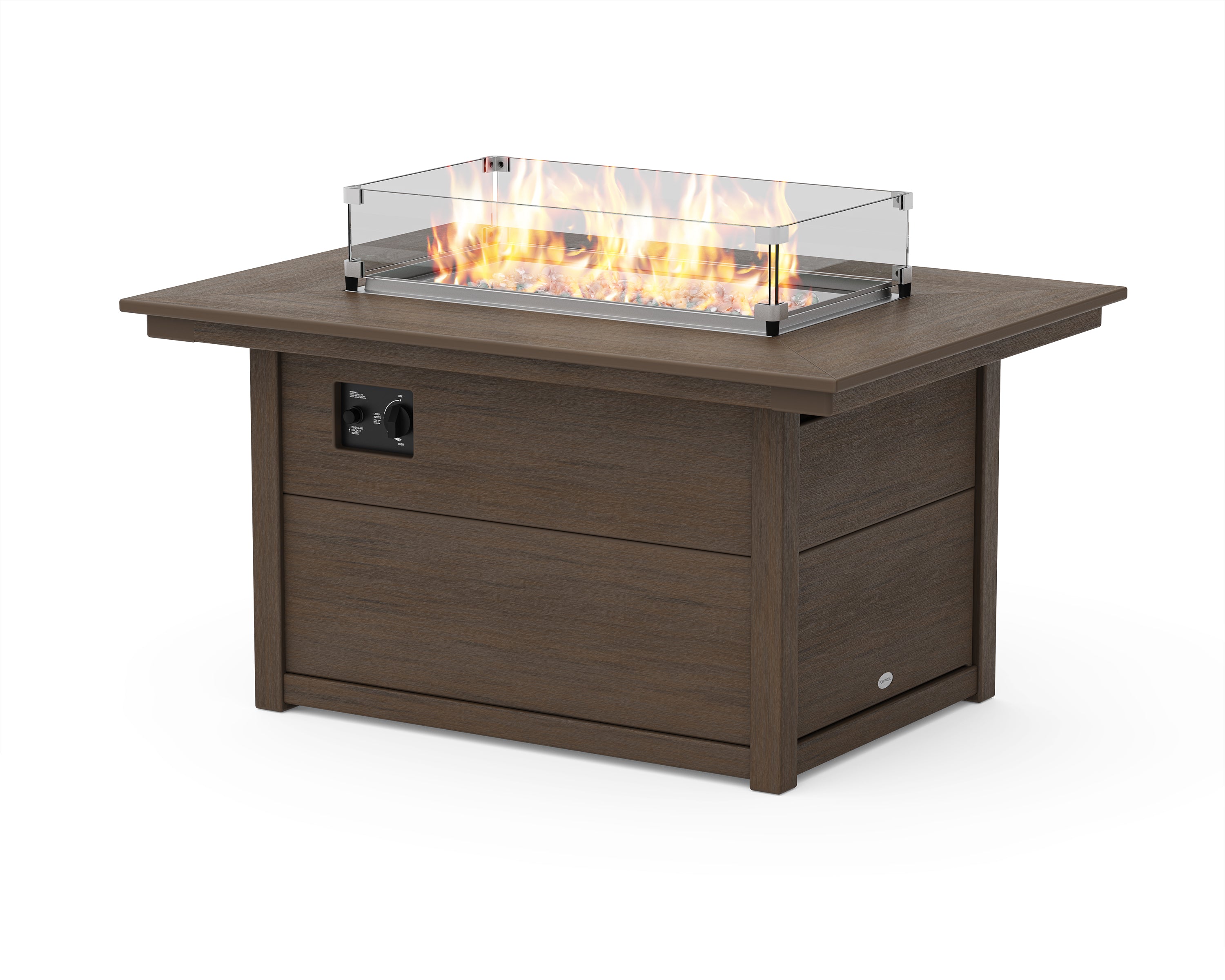 POLYWOOD Rectangle 34" X 46" Fire Pit Table in Kona
