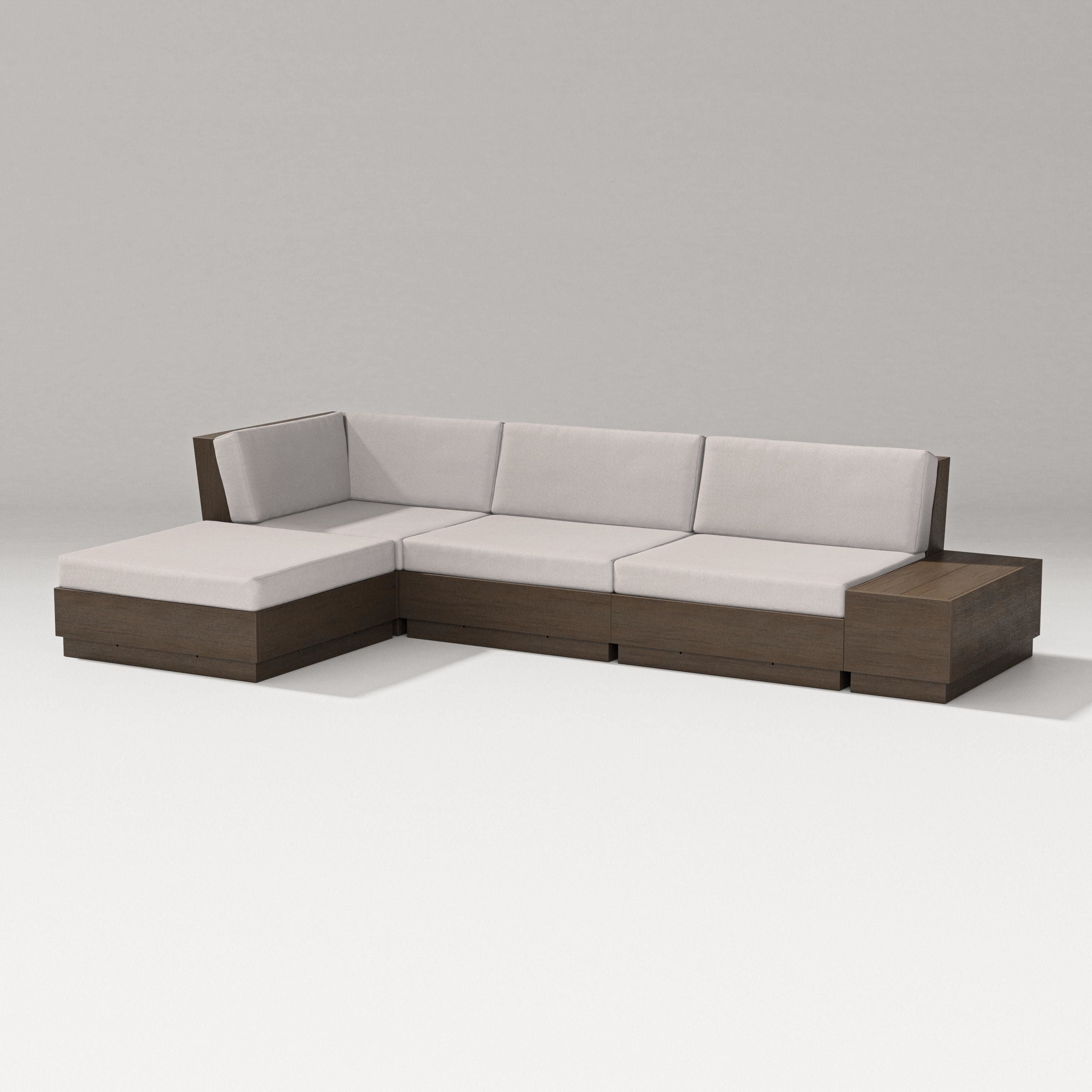 PW Designer Series Elevate Chaise Sectional in Kona / Dune Burlap