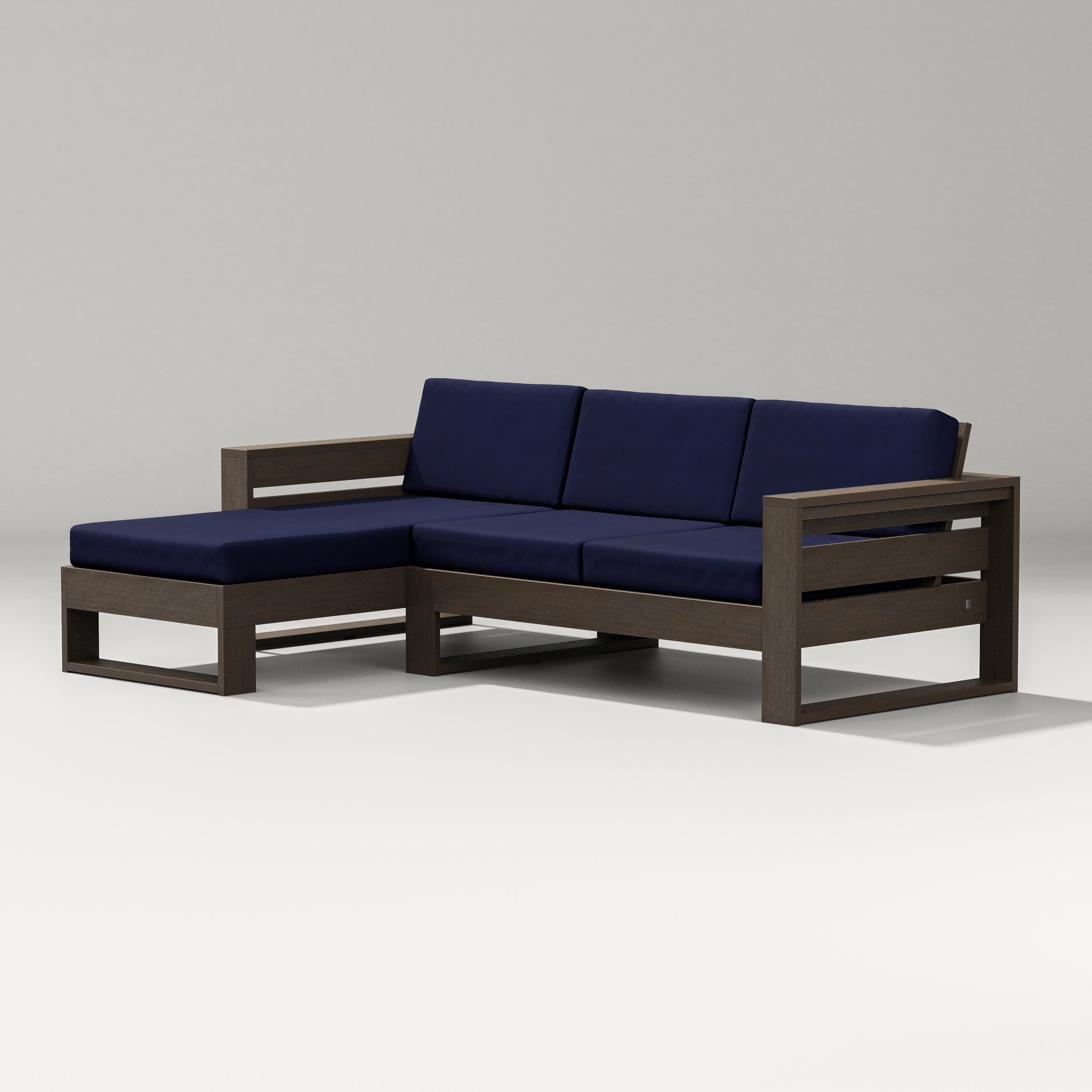 PW Designer Series Latitude Left Chaise Sectional in Kona / Navy