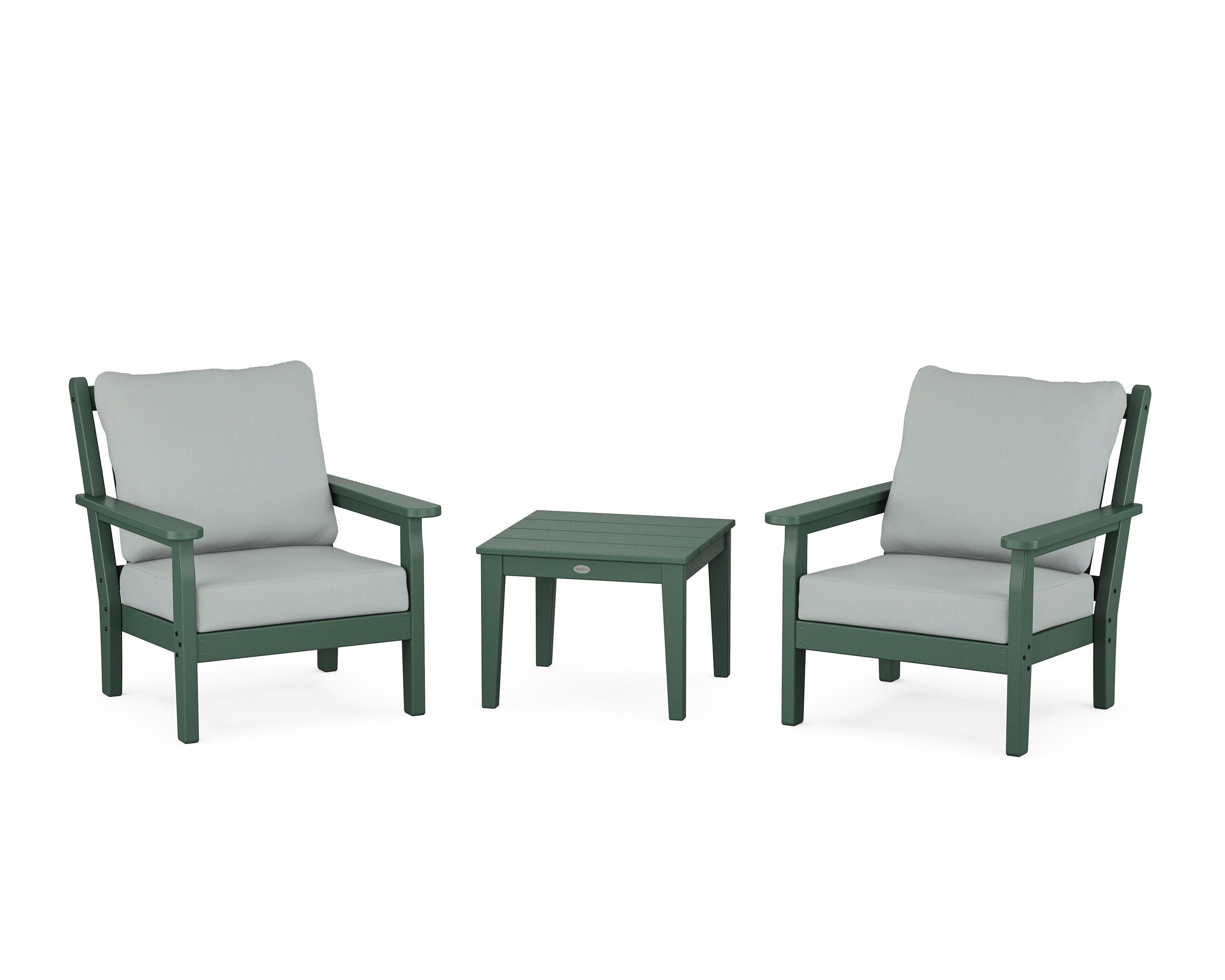 POLYWOOD Chippendale 3-Piece Deep Seating Set in Green / Spa