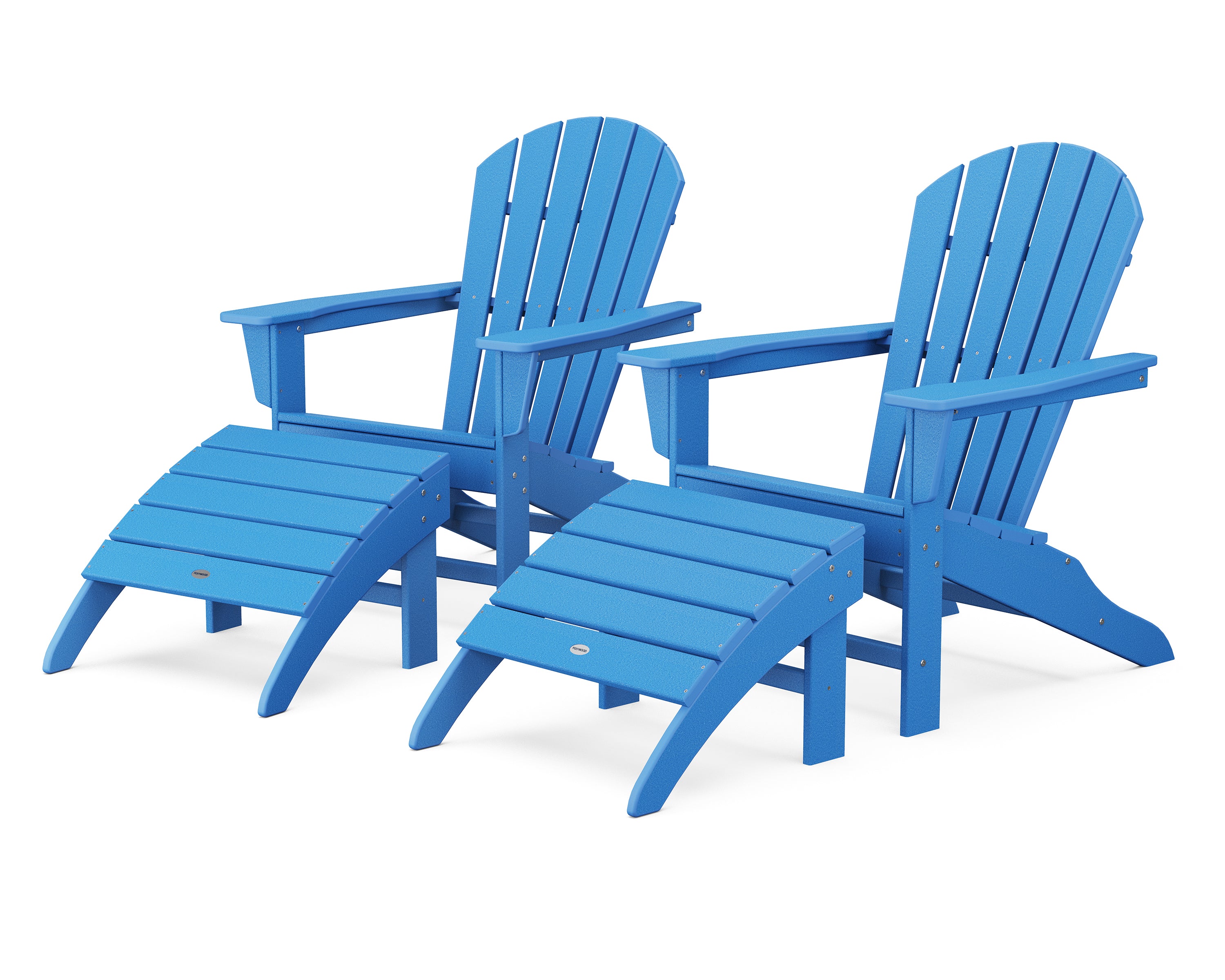 POLYWOOD® South Beach 4-Piece Adirondack Set in Pacific Blue