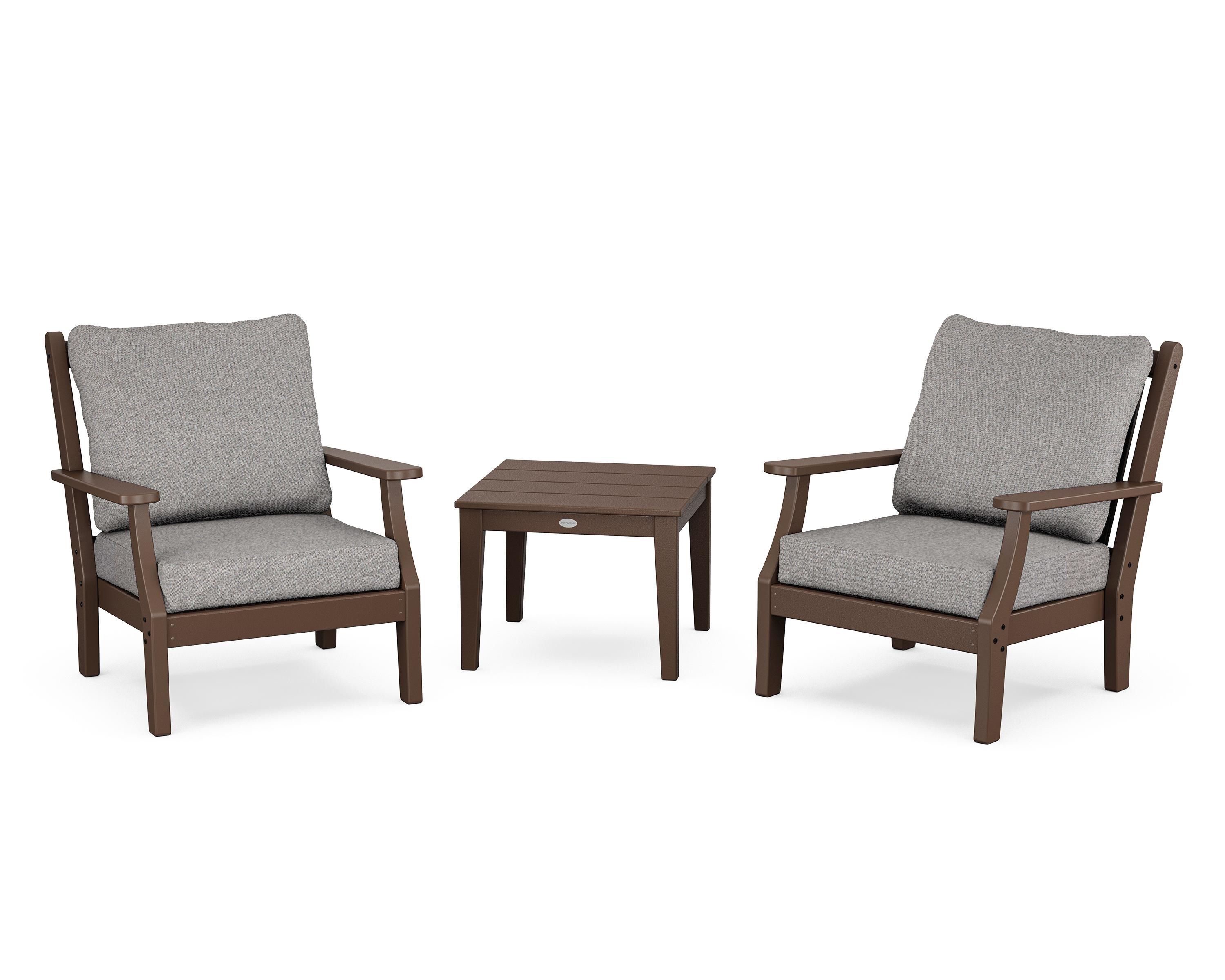 Country Living Wovendale 3-Piece Deep Seating Set in Mahogany / Grey Mist