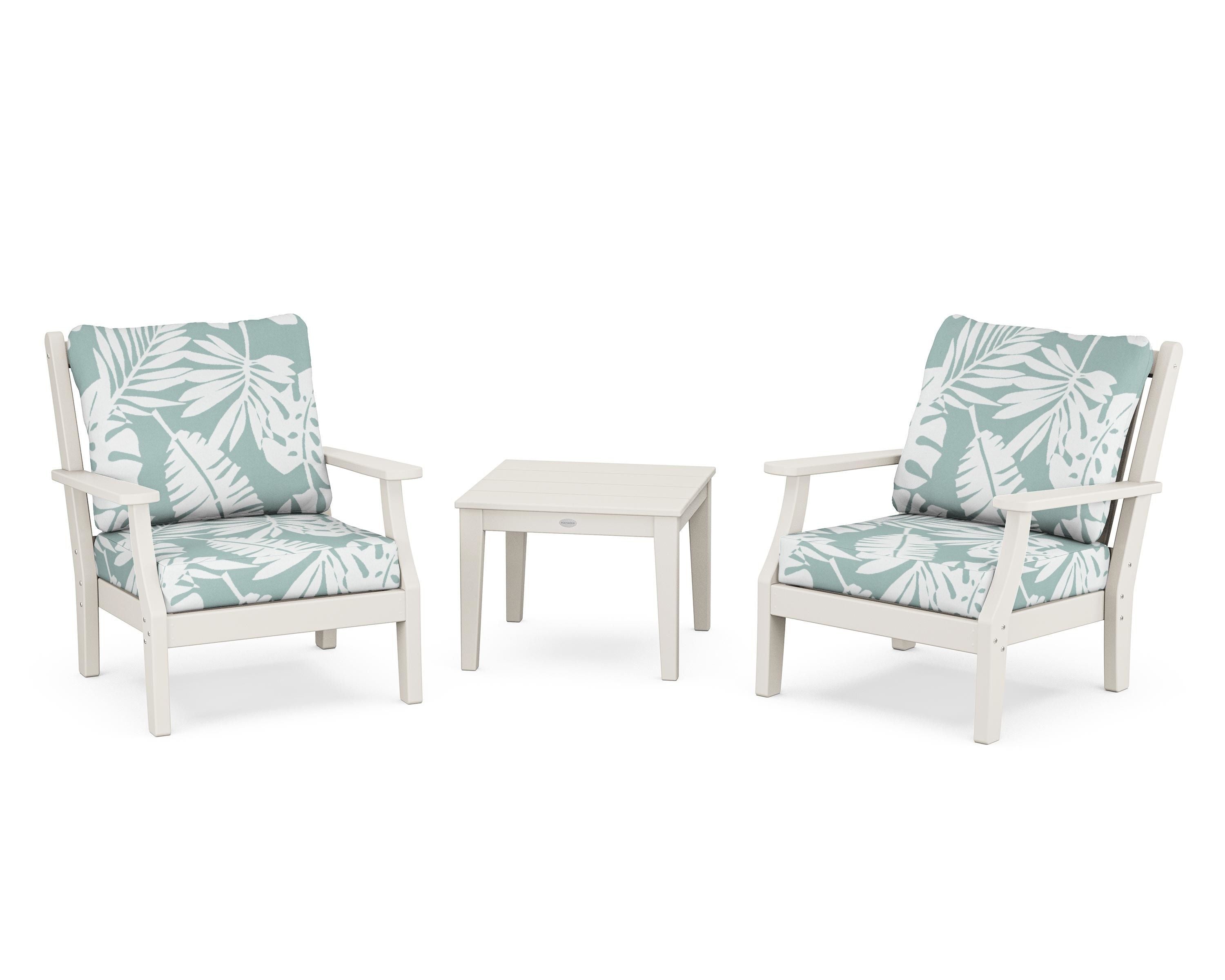 Country Living Wovendale 3-Piece Deep Seating Set in Sand / Leaf Glacier Spa