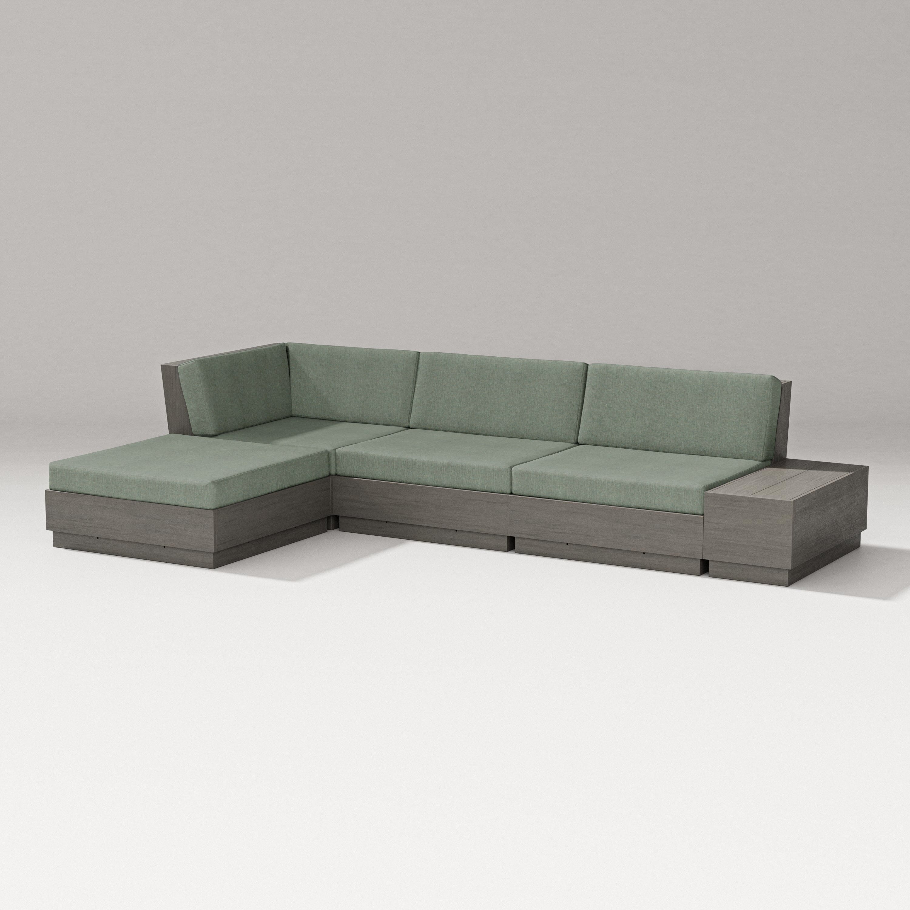 PW Designer Series Elevate Chaise Sectional in Driftwood / Cast Sage