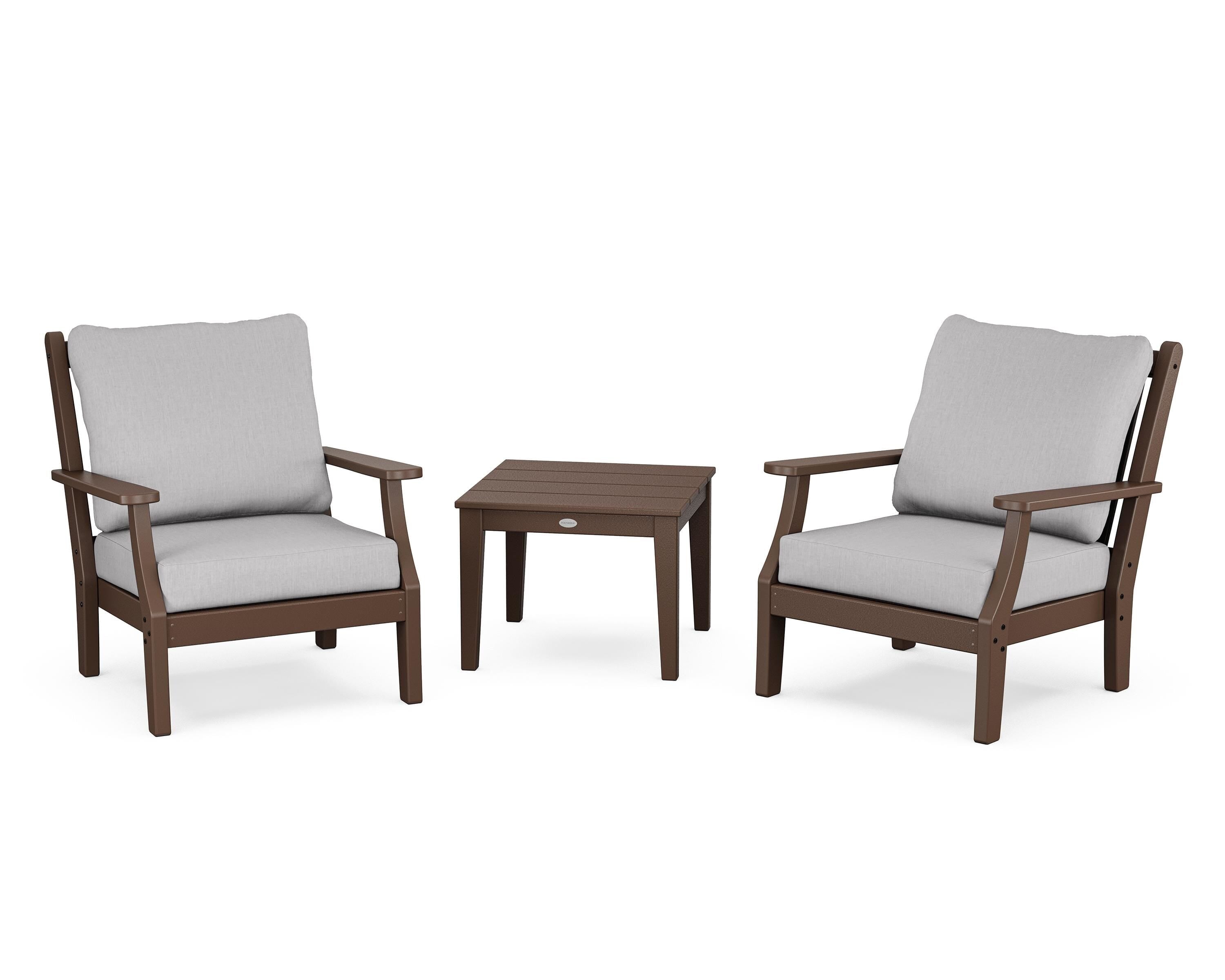 Country Living Wovendale 3-Piece Deep Seating Set in Mahogany / Granite
