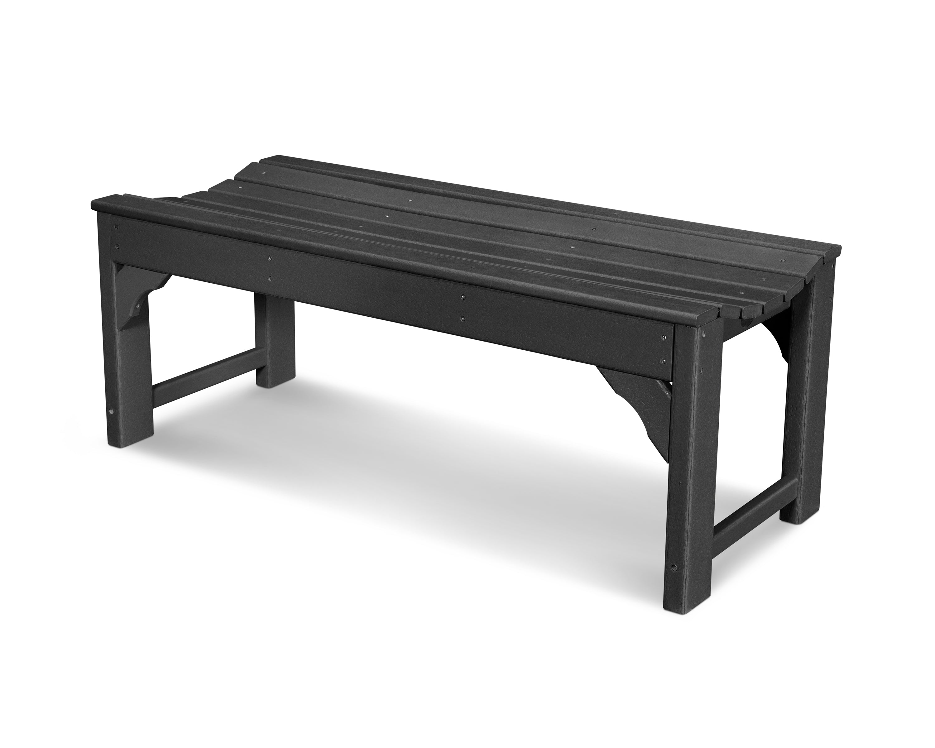 POLYWOOD® Traditional Garden 48" Backless Bench in Black