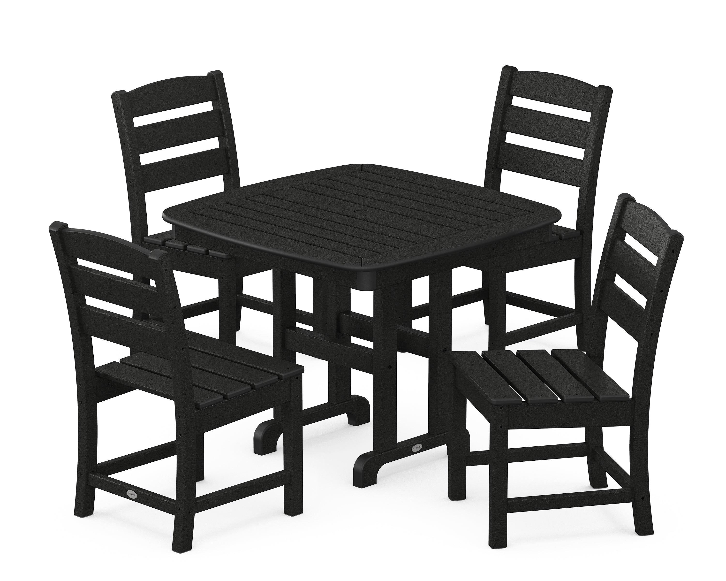 POLYWOOD® Lakeside 5-Piece Side Chair Dining Set in Black