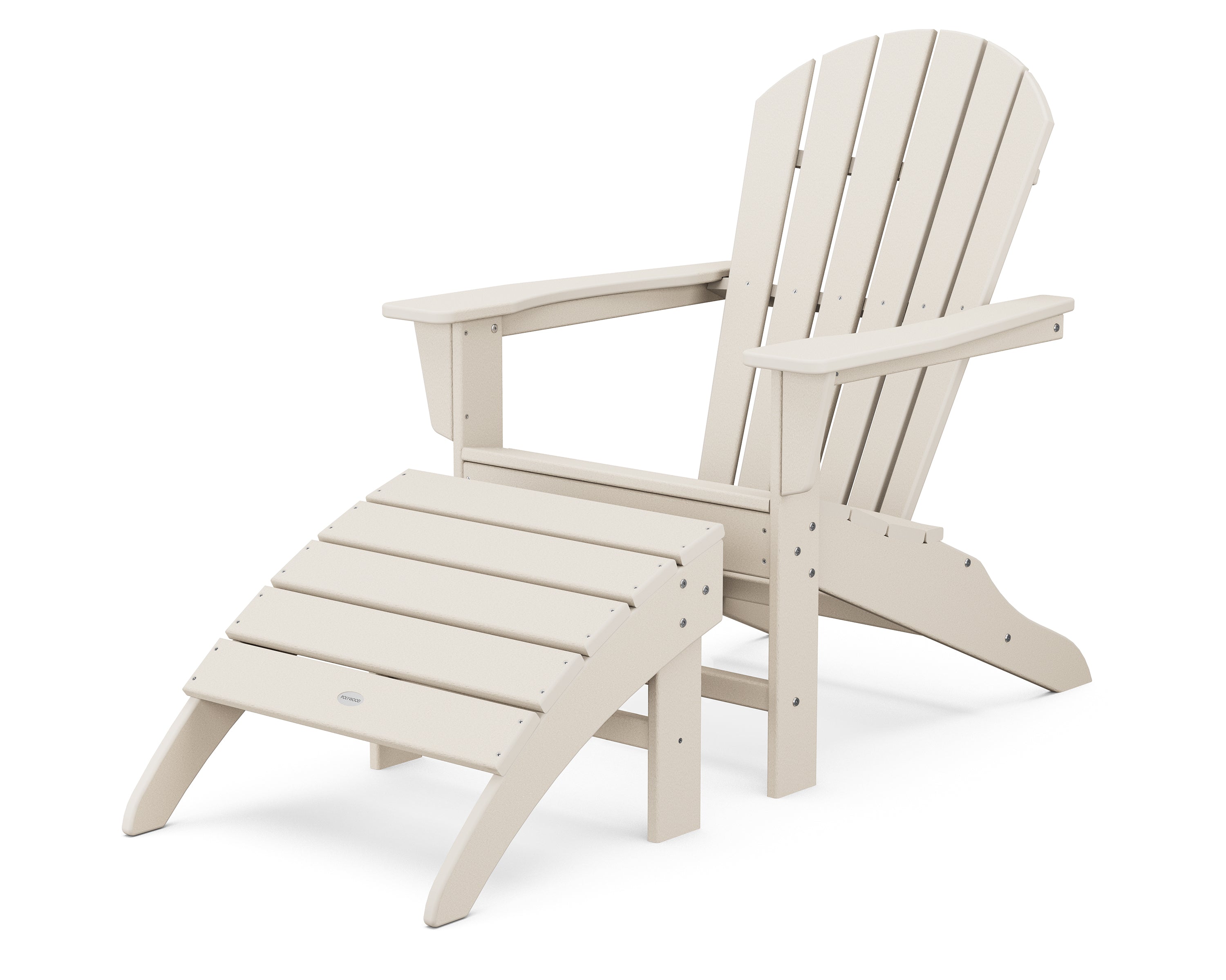POLYWOOD® South Beach Adirondack 2-Piece Set in Sand