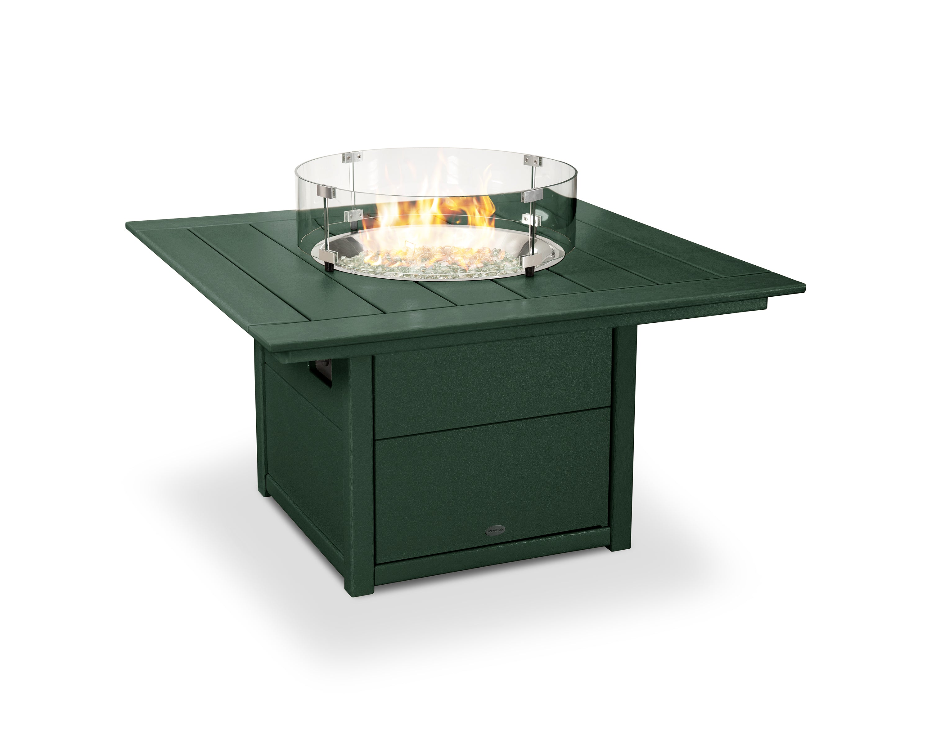 POLYWOOD® Square 42" Fire Pit Table in Green