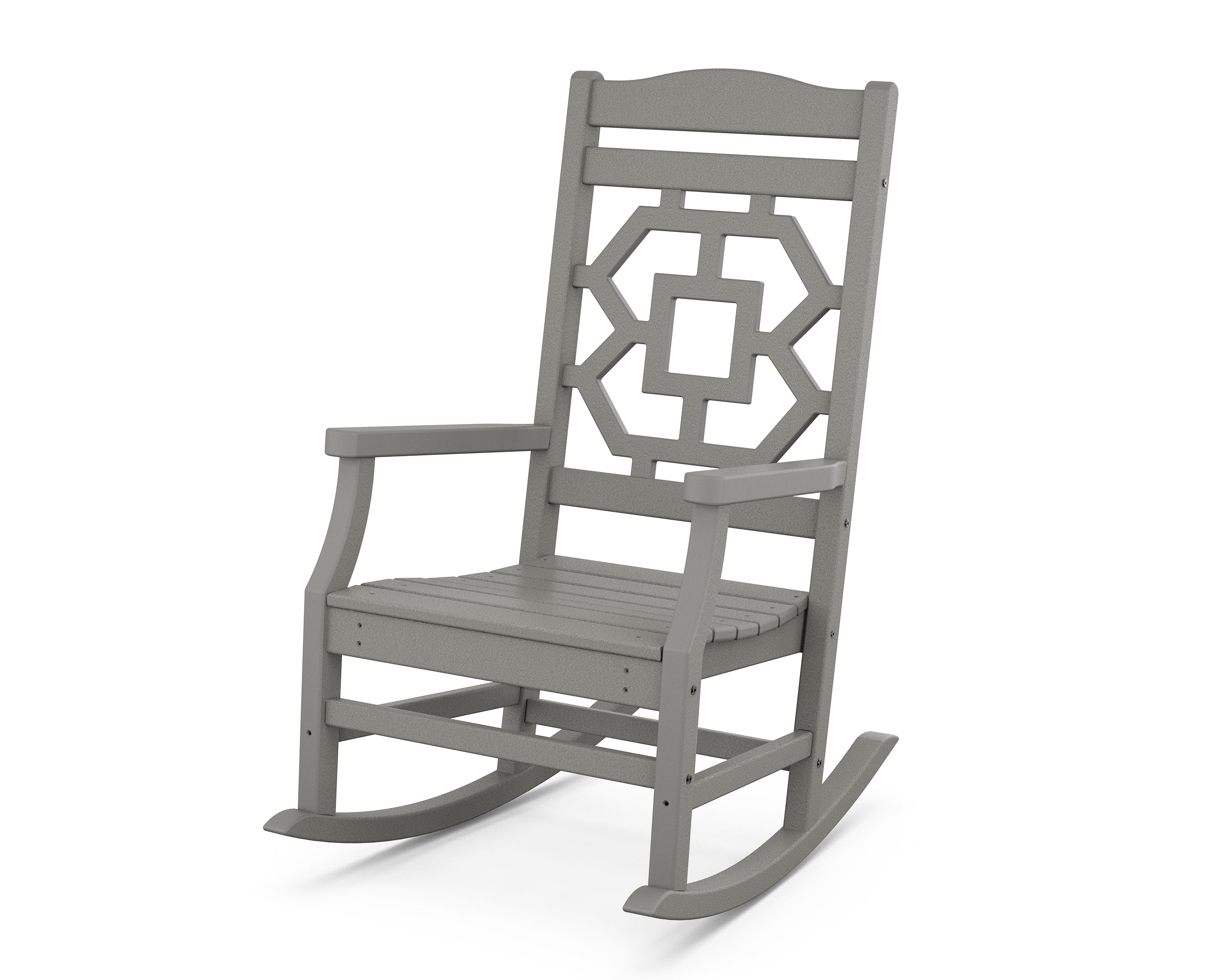 Martha Stewart by POLYWOOD® Chinoiserie Rocking Chair in Slate Grey