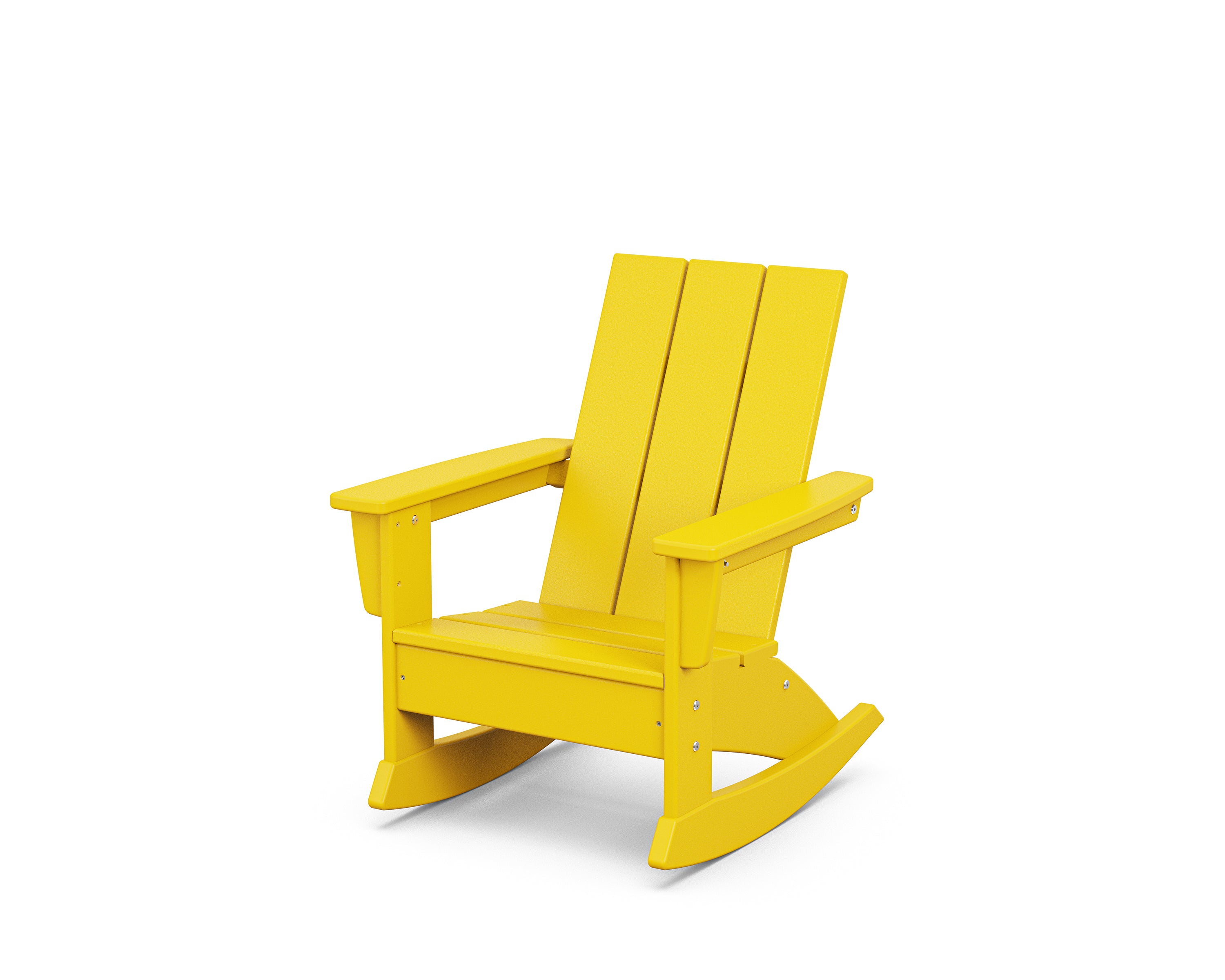 POLYWOOD Kids Modern Adirondack Rocking Chair in Lemon