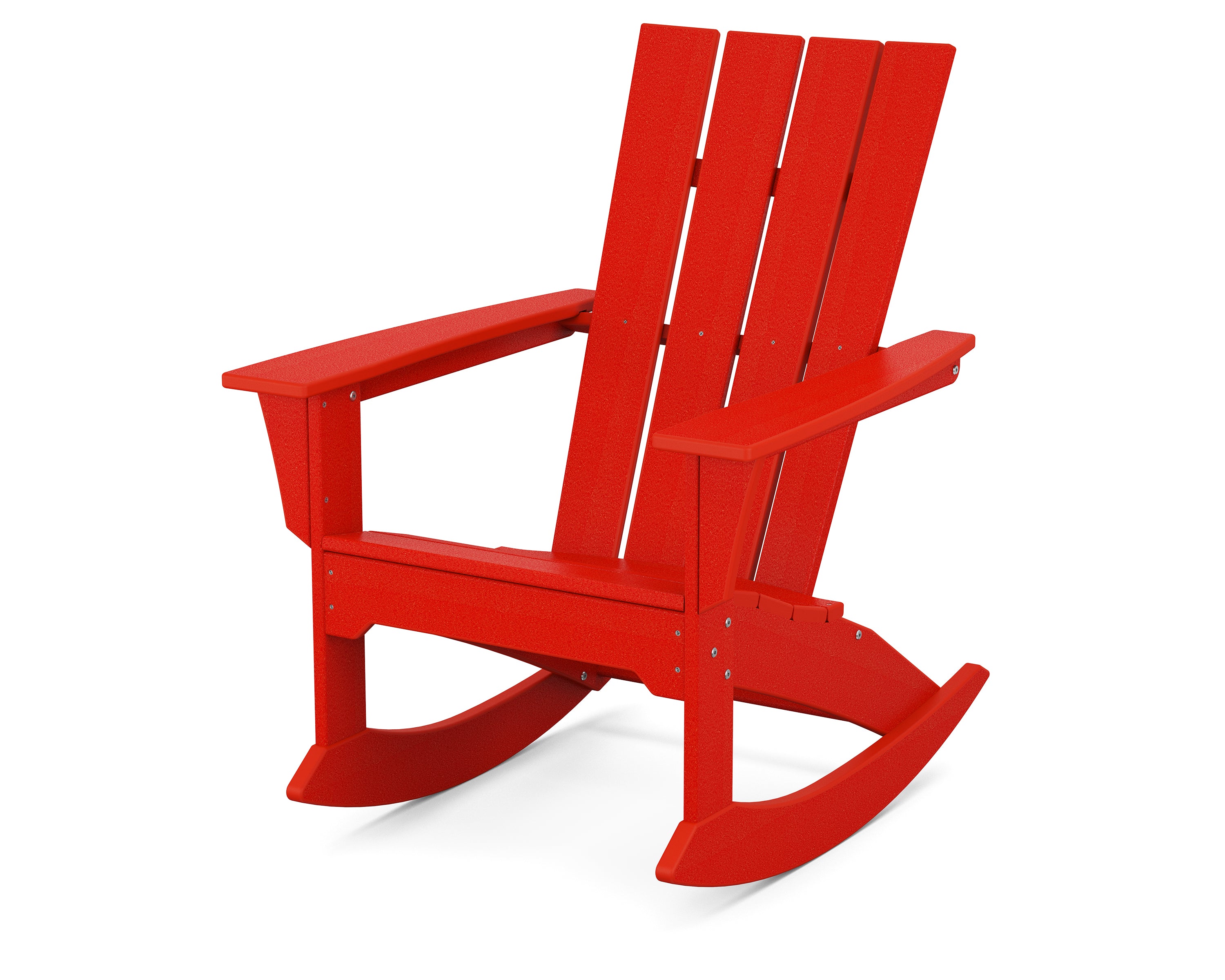 POLYWOOD® Quattro Adirondack Rocking Chair in Sunset Red