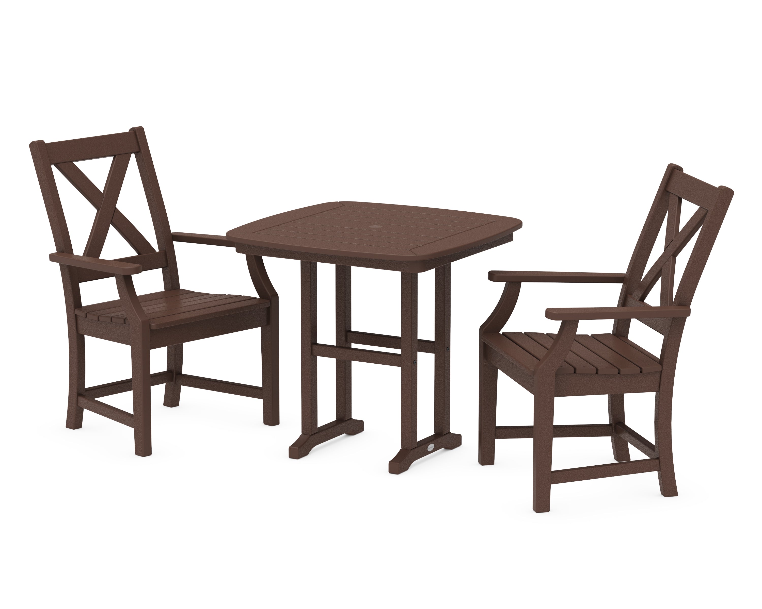 POLYWOOD Braxton 3-Piece Dining Set in Mahogany