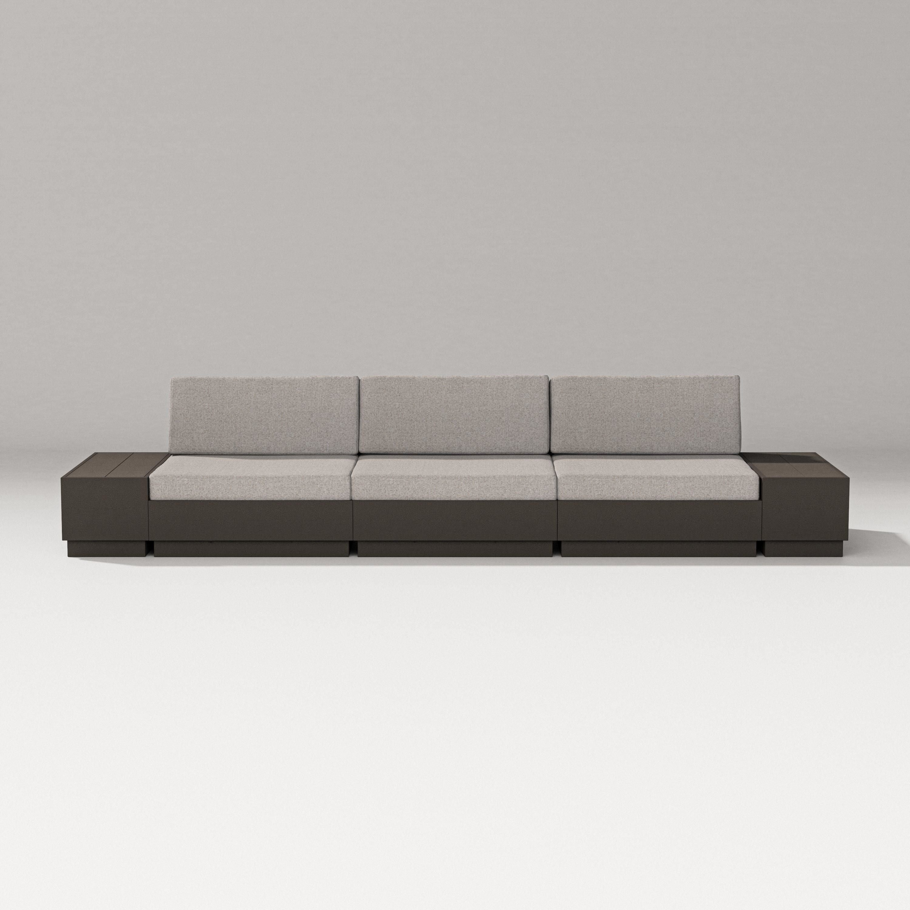 PW Designer Series Elevate Straight Sectional in Vintage Coffee / Weathered Tweed