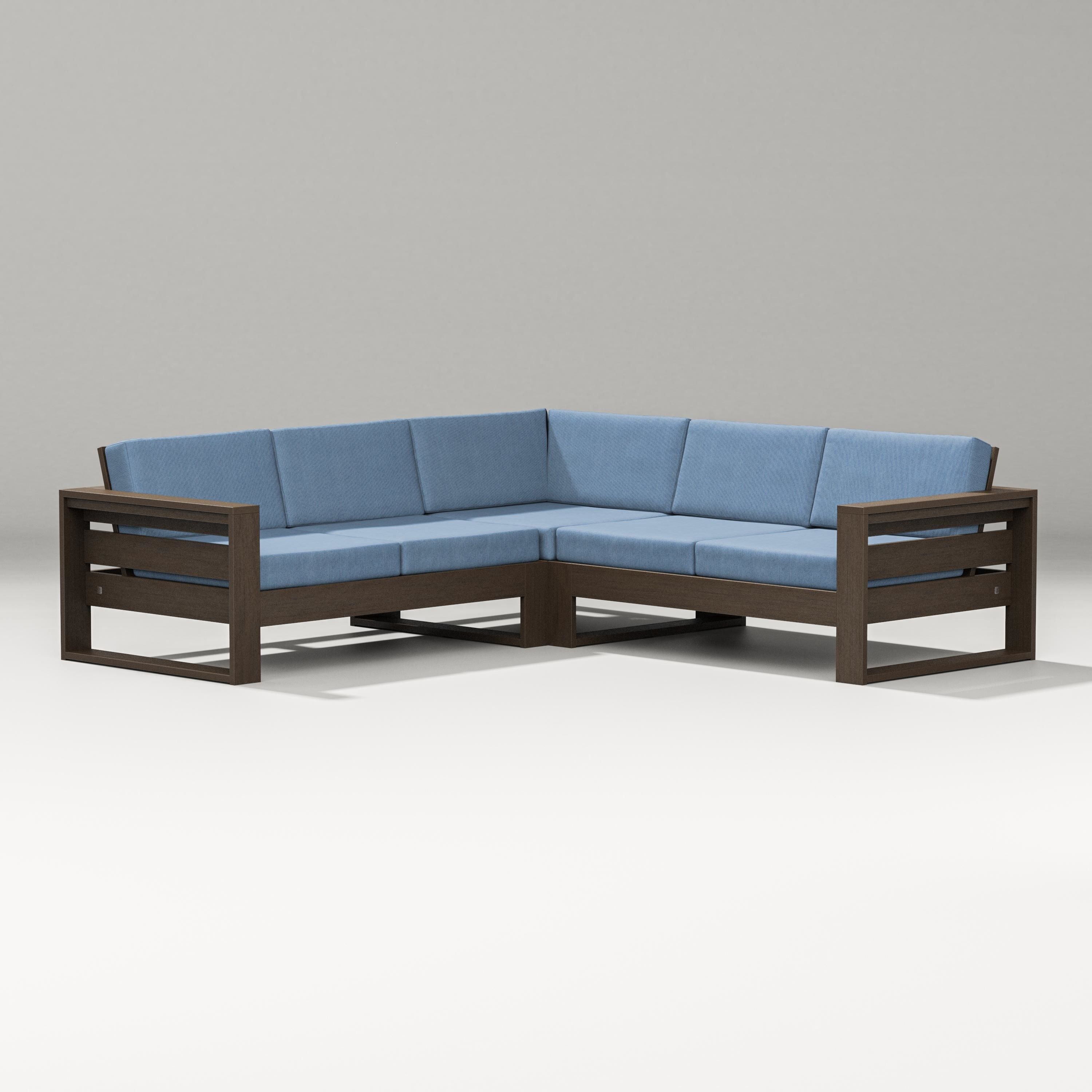 PW Designer Series Latitude Corner Sectional in Kona / Sky Blue