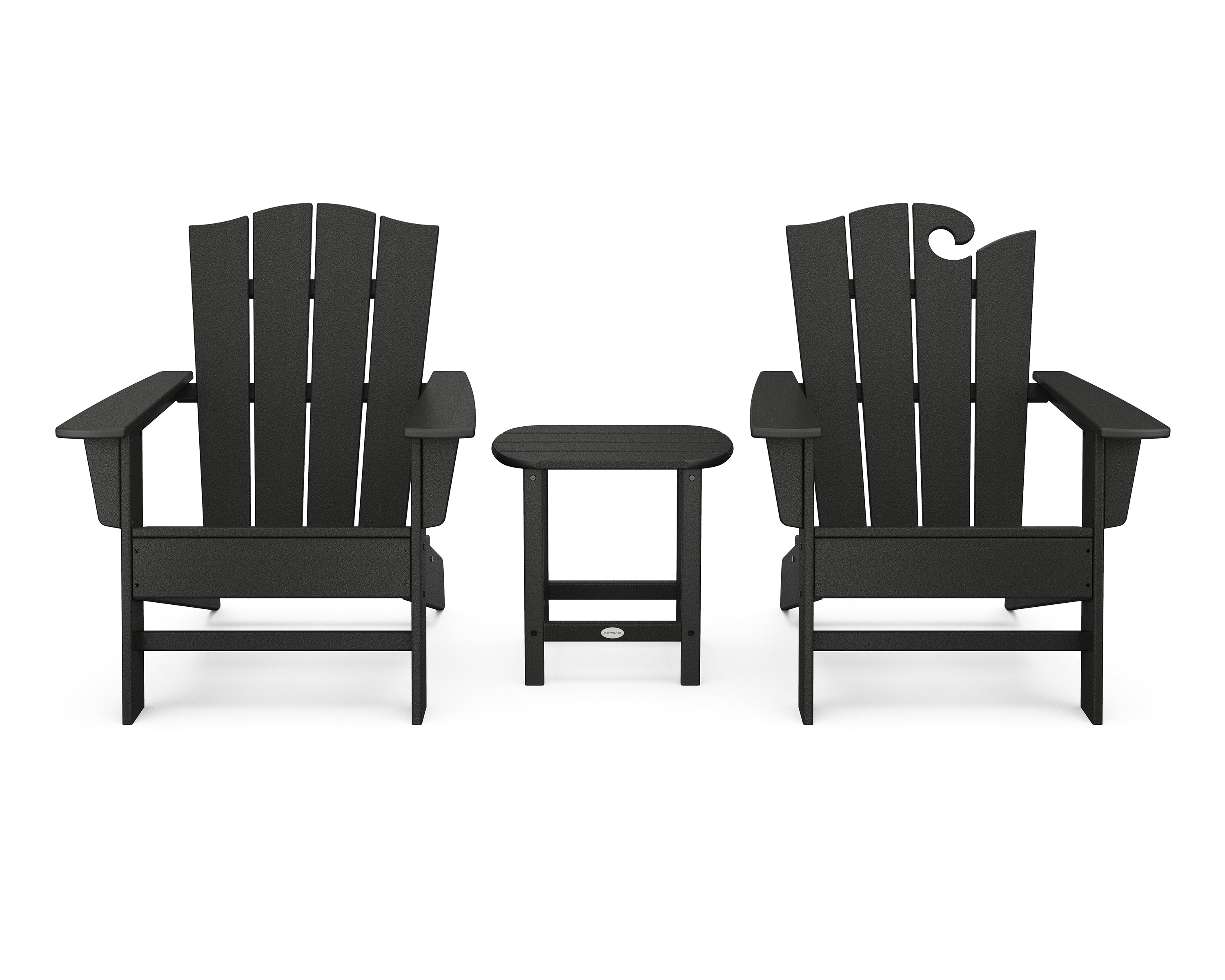 POLYWOOD® Wave Collection 3-Piece Set in Black