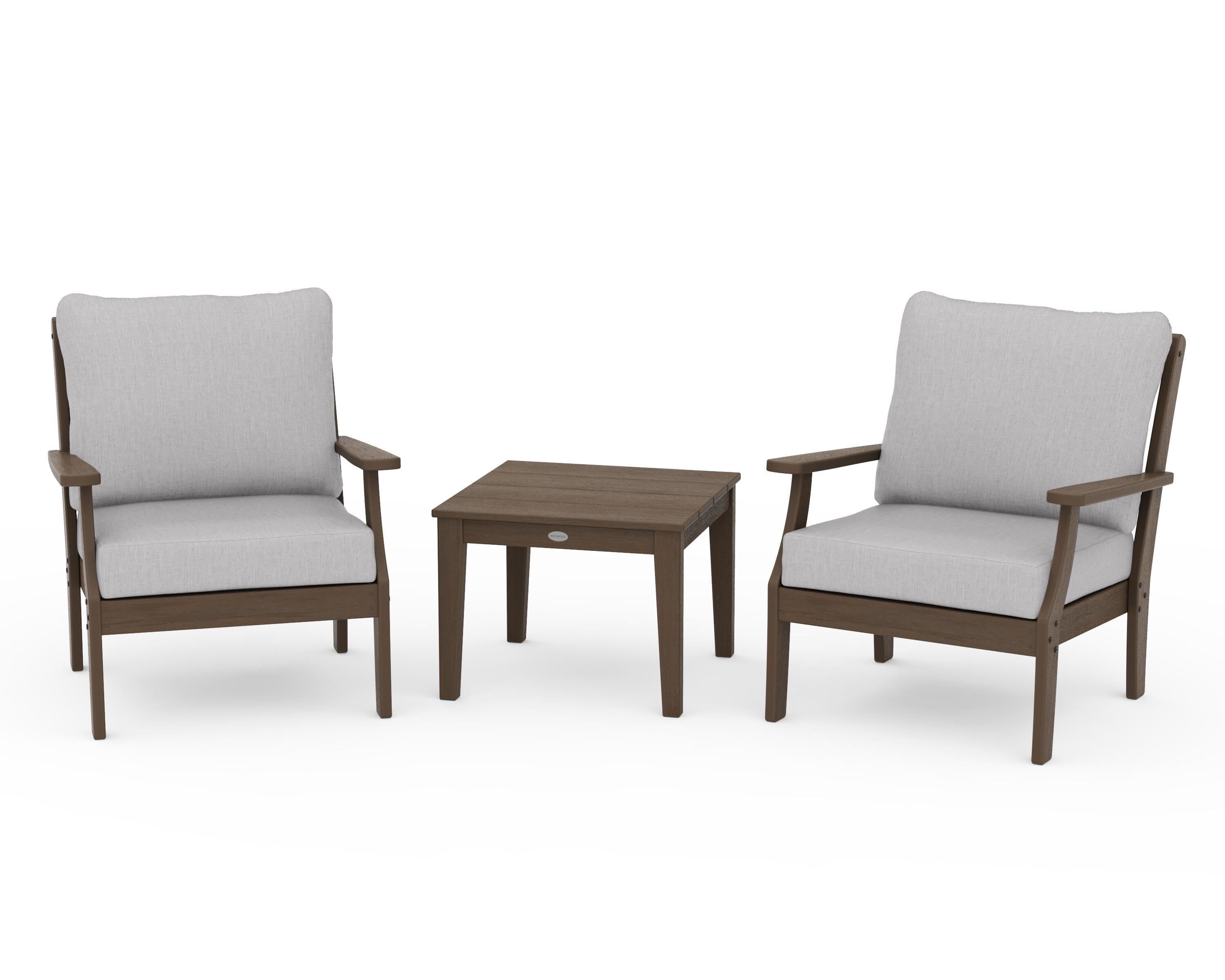POLYWOOD Braxton 3-Piece Deep Seating Set in Kona / Granite