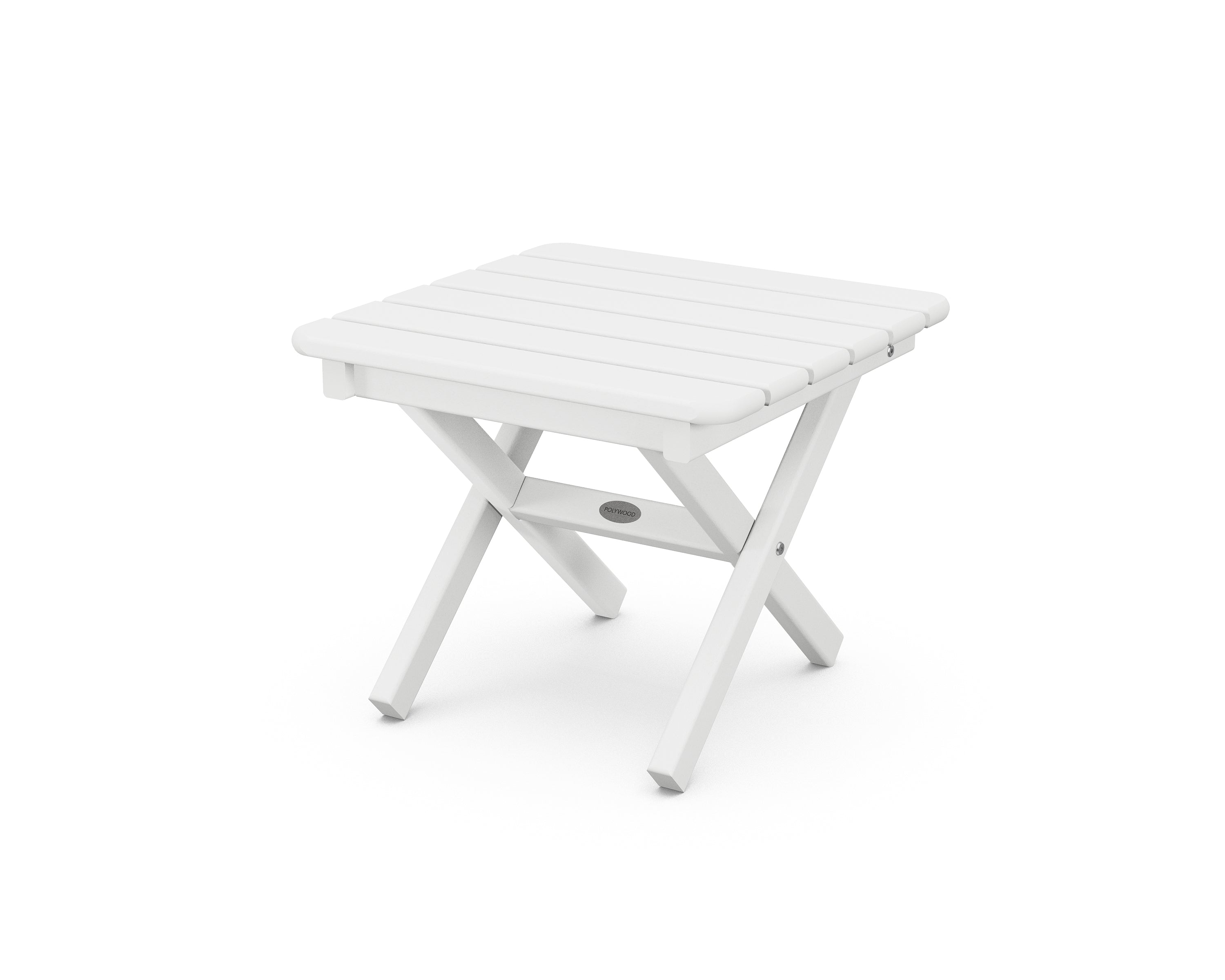 POLYWOOD Square 18" Folding Side Table in White